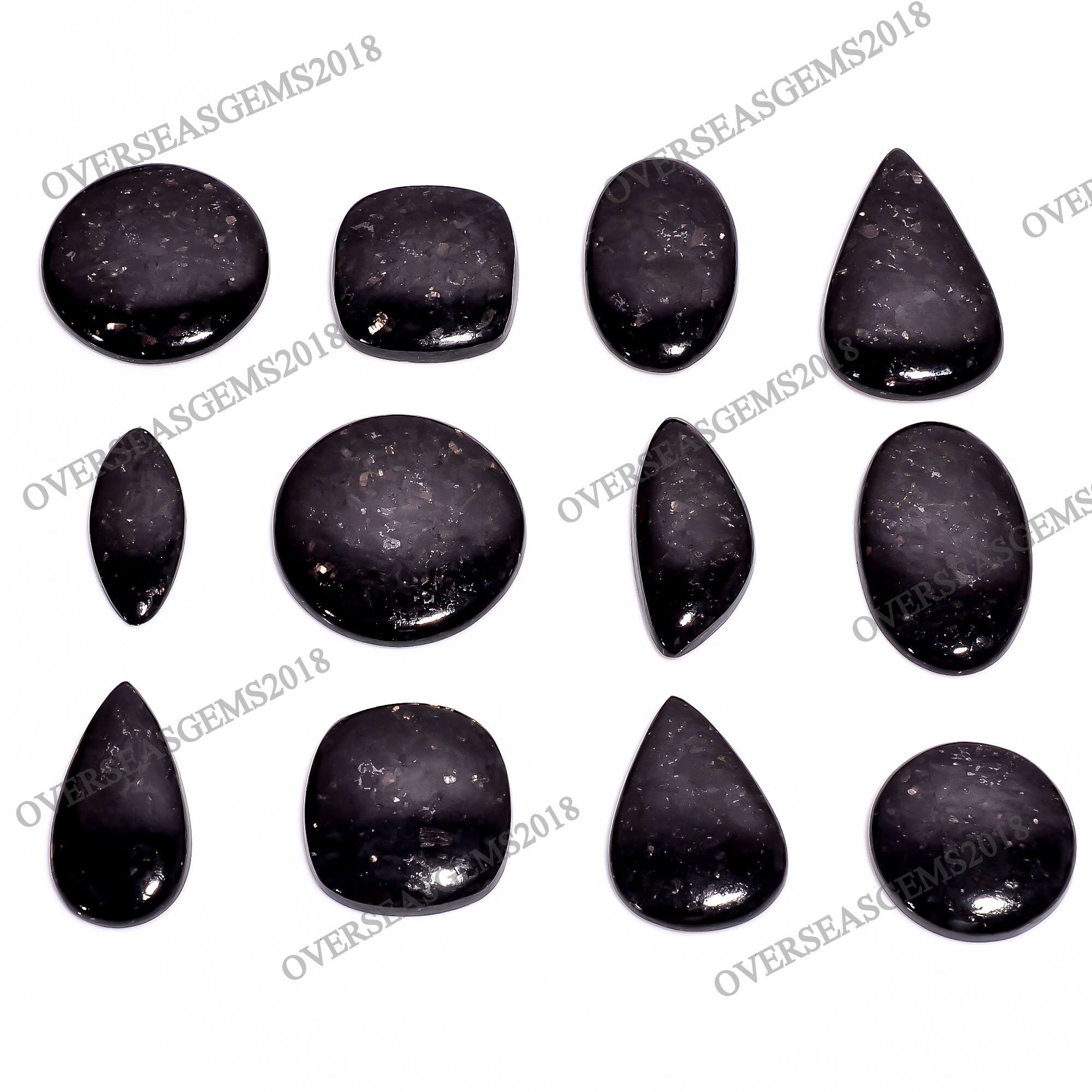 Golden Nuummite Cabochon: Bulk Mix Shape Crystal for Jewelry Making - image 3