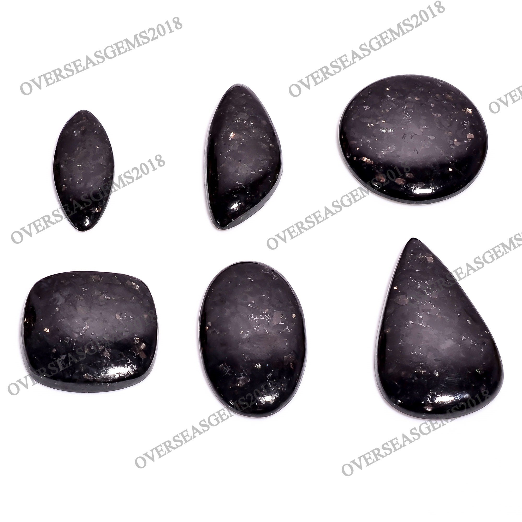 Golden Nuummite Cabochon: Bulk Mix Shape Crystal for Jewelry Making - image 4