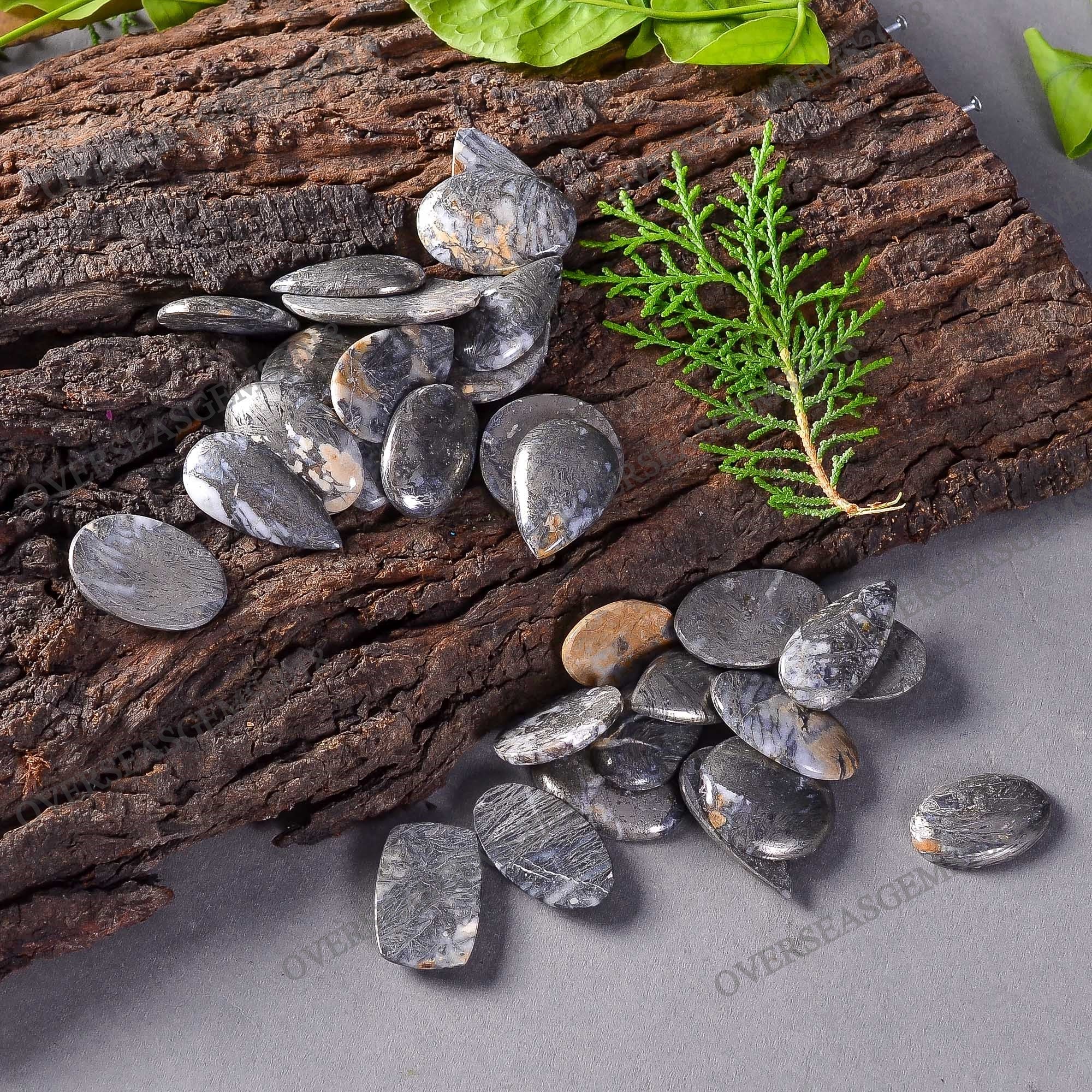 Feather Pyrite Cabochons, Bulk Gemstone Crystals, Jewelry Making. - image 5