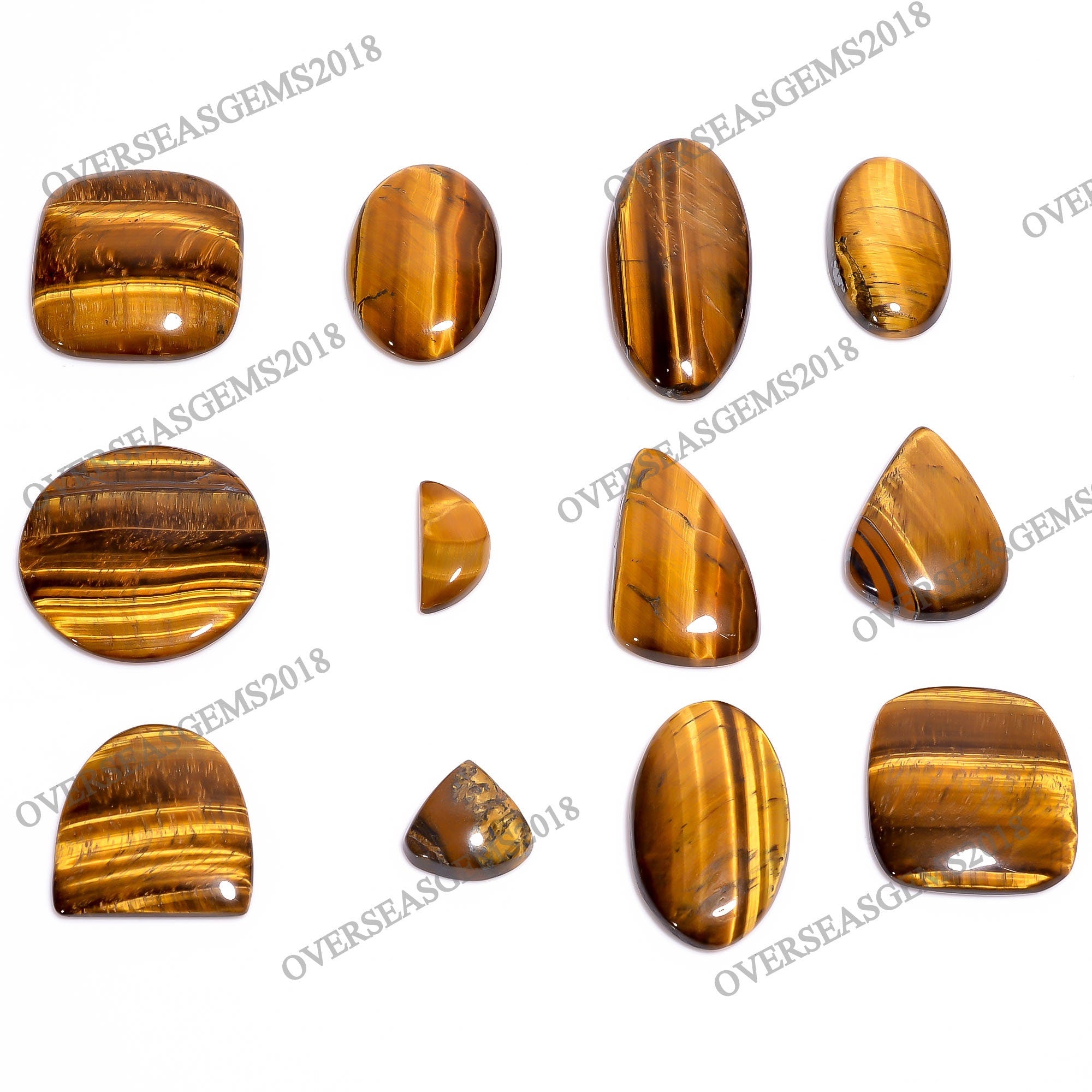 Natural Tiger Eye Gemstone Lot, Mix Shape, DIY Jewelry Making Supplies - image 3