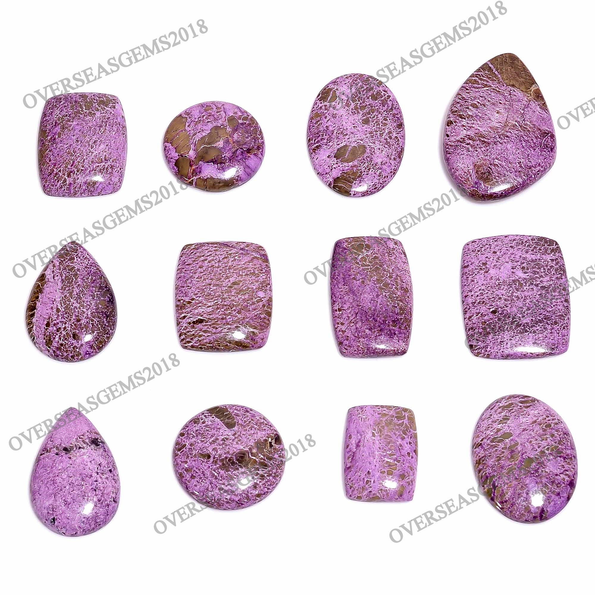 Natural Purpurite Cabochon, Bulk Designer Gemstone, DIY Jewelry Making - image 2