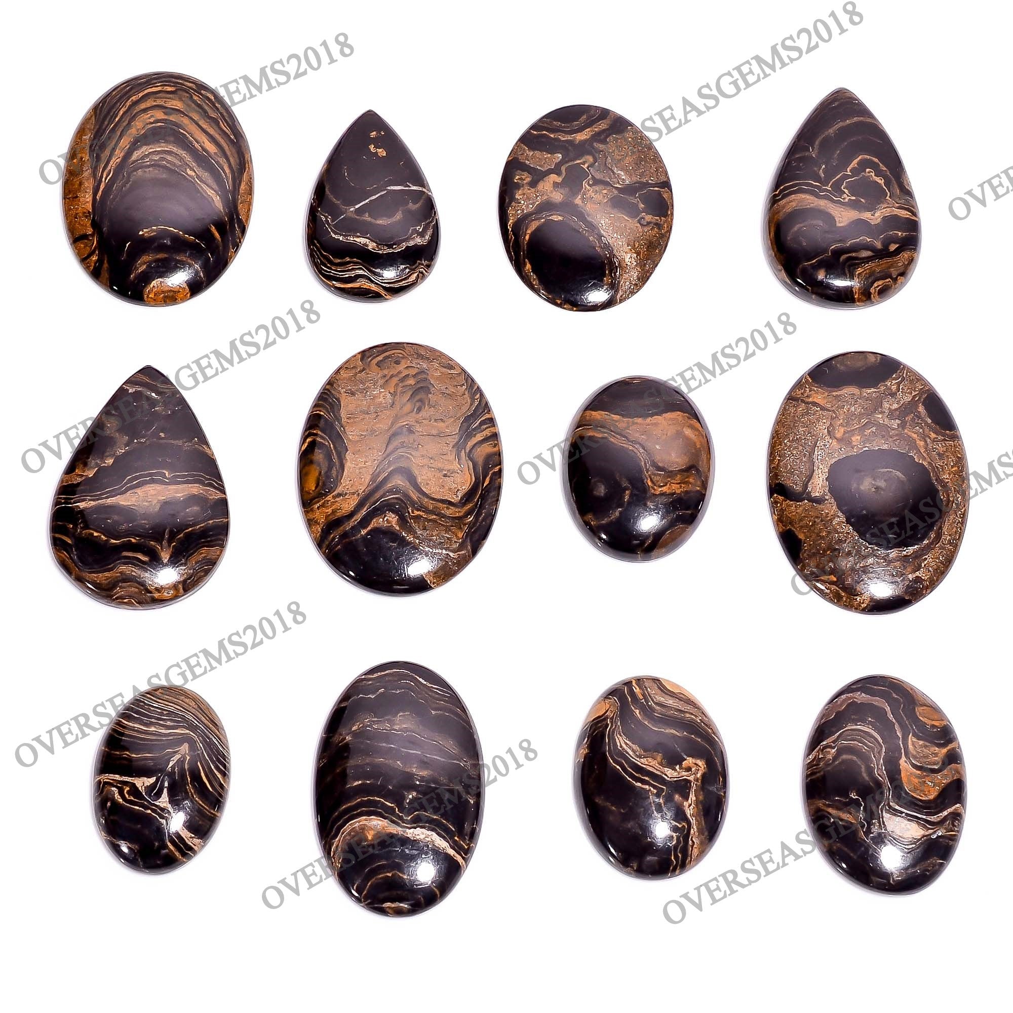 Natural Stromatolite Gemstone: Bulk Brown Healing Crystal Pendant (20-40 mm) - image 2