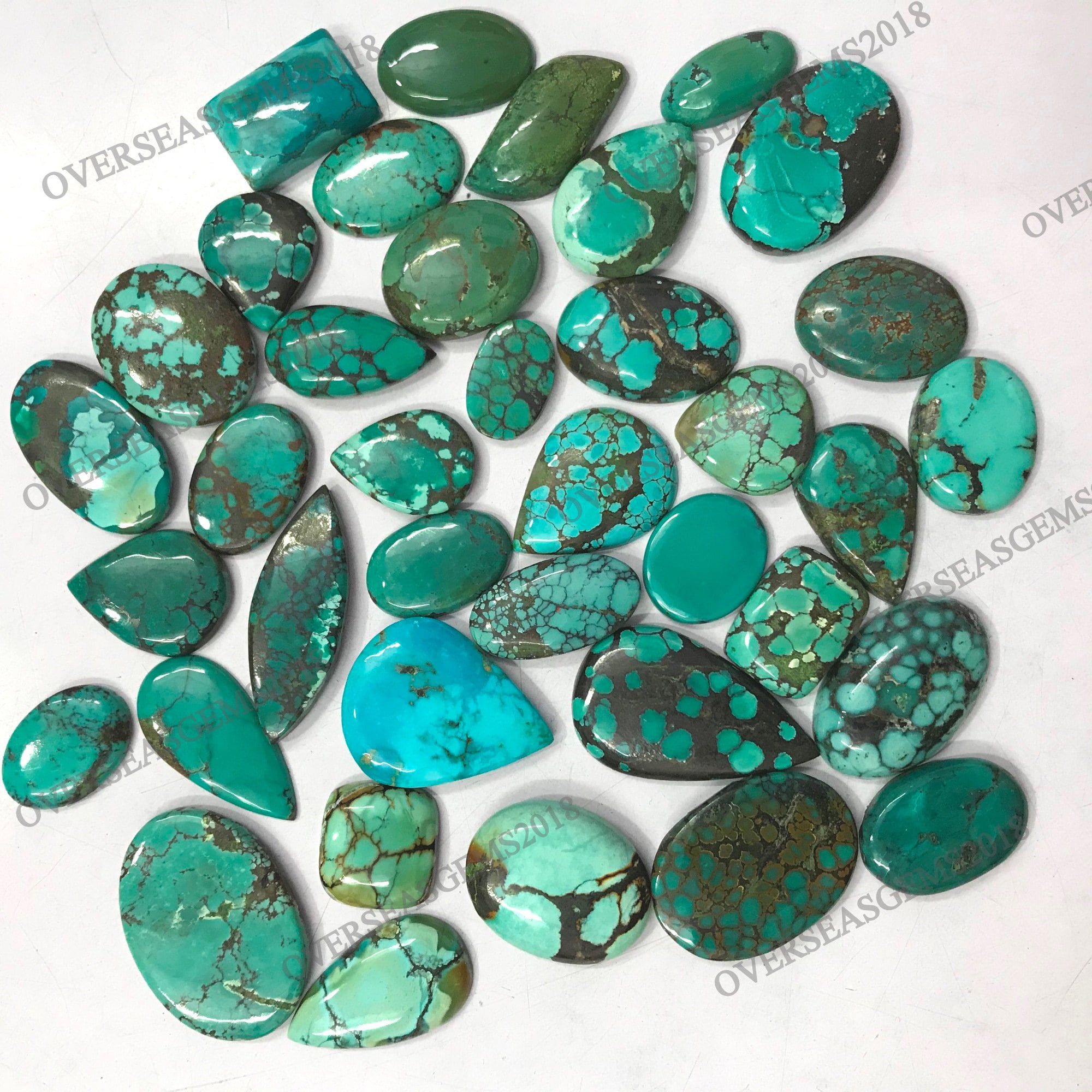 AAA Tibetan Turquoise Gemstone Cabochon Lot, Mix Shape, Jewelry Making