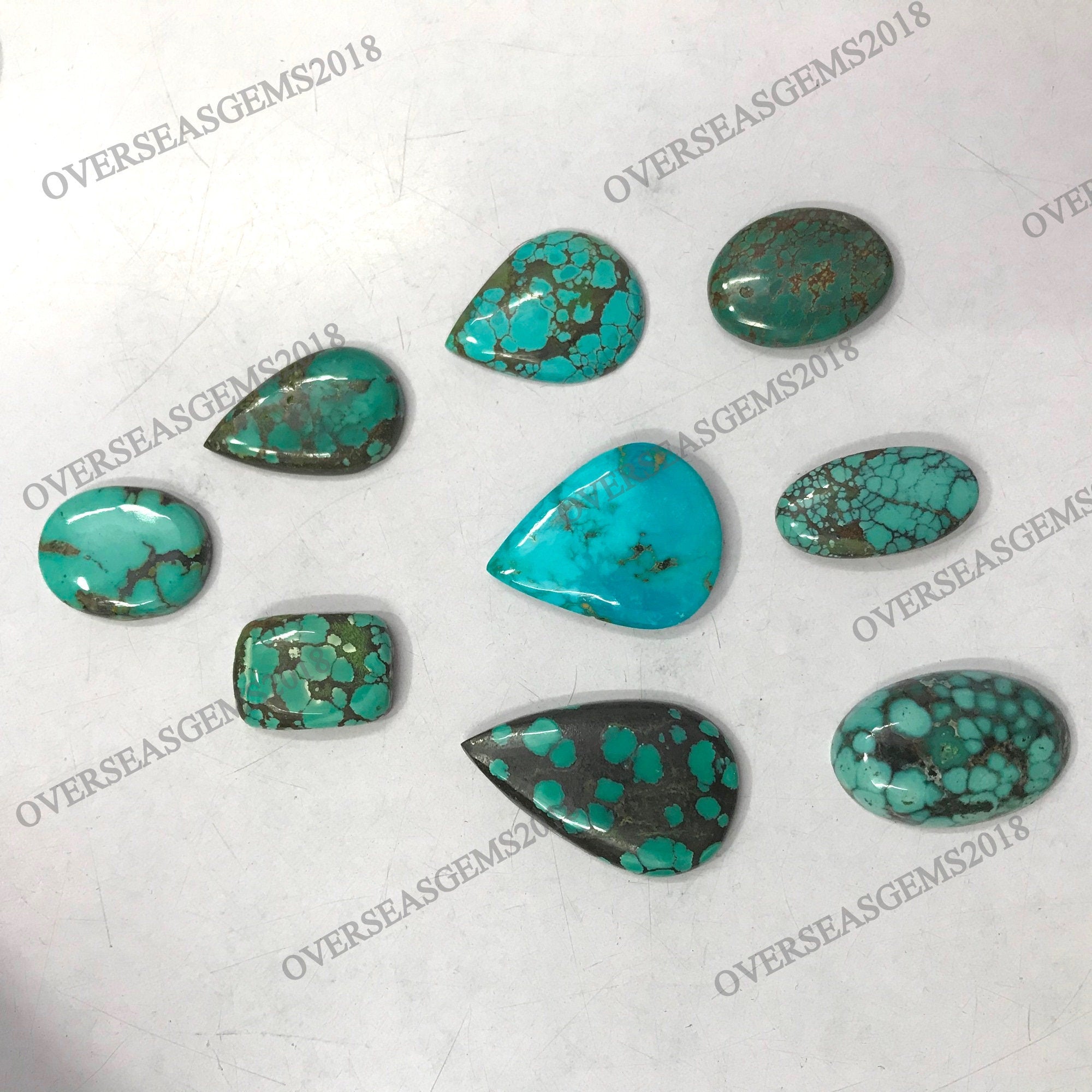 AAA Tibetan Turquoise Gemstone Cabochon Lot, Mix Shape, Jewelry Making - image 5