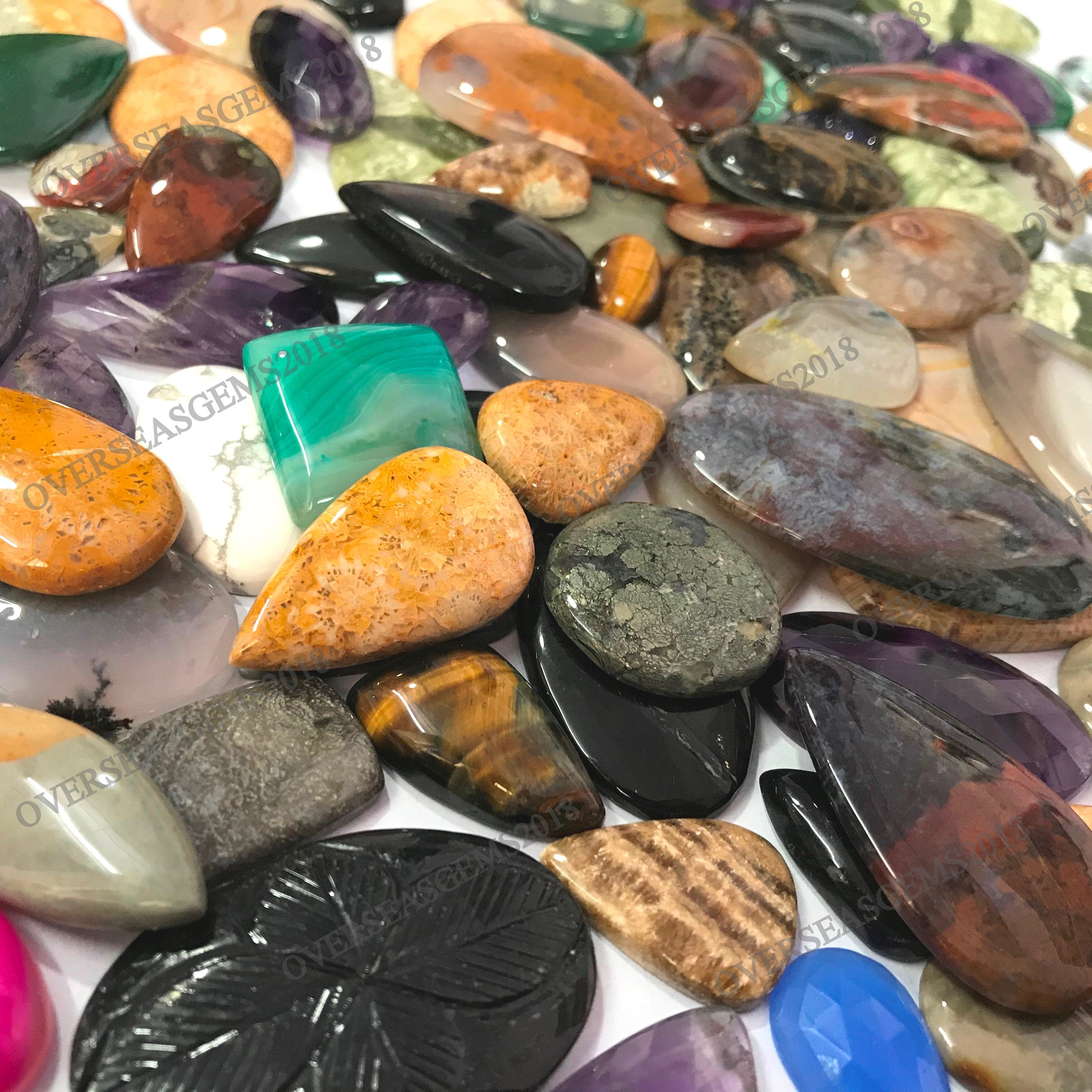Natural Mix Gemstone Cabochon Wholesale Lot, AAA Quality - image 3