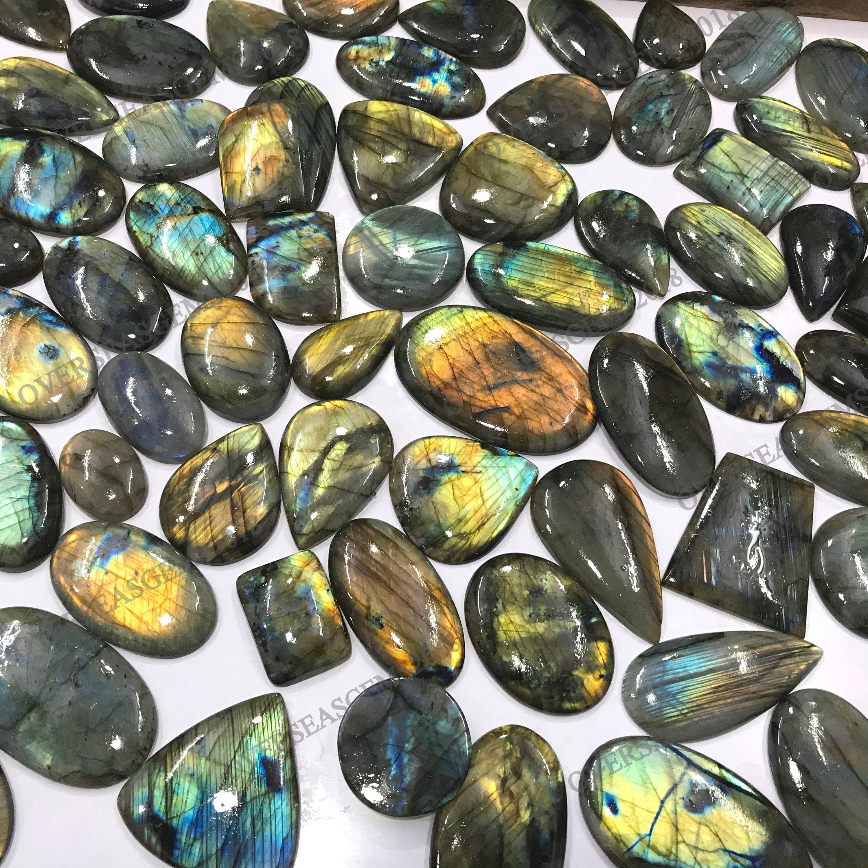 Natural Flashy Labradorite Gemstone Cabochon Mix Shape AAA Quality Wholesale Lot Jewelry Making - image 3