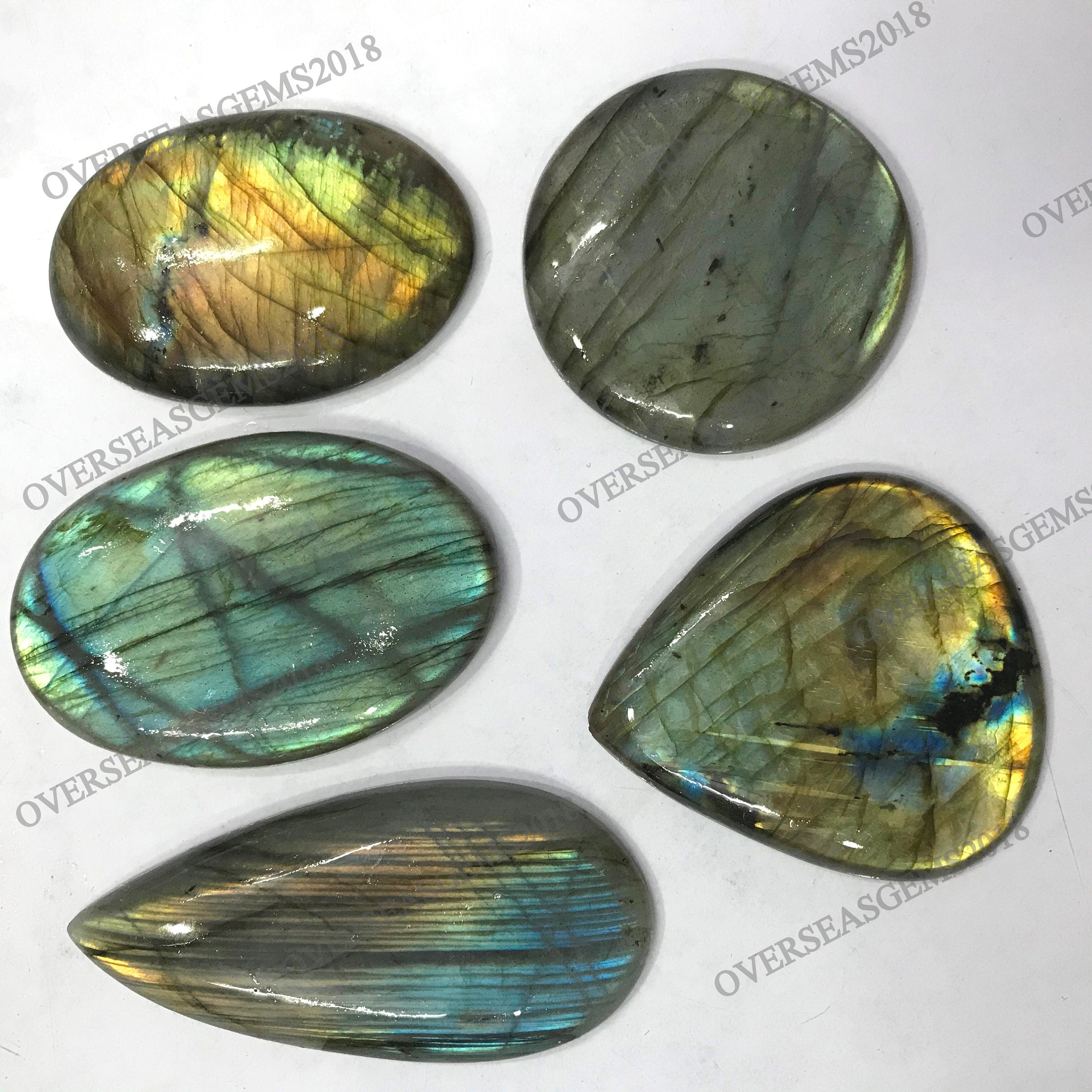 Natural Flashy Labradorite Gemstone Cabochon Mix Shape AAA Quality Wholesale Lot Jewelry Making - image 6