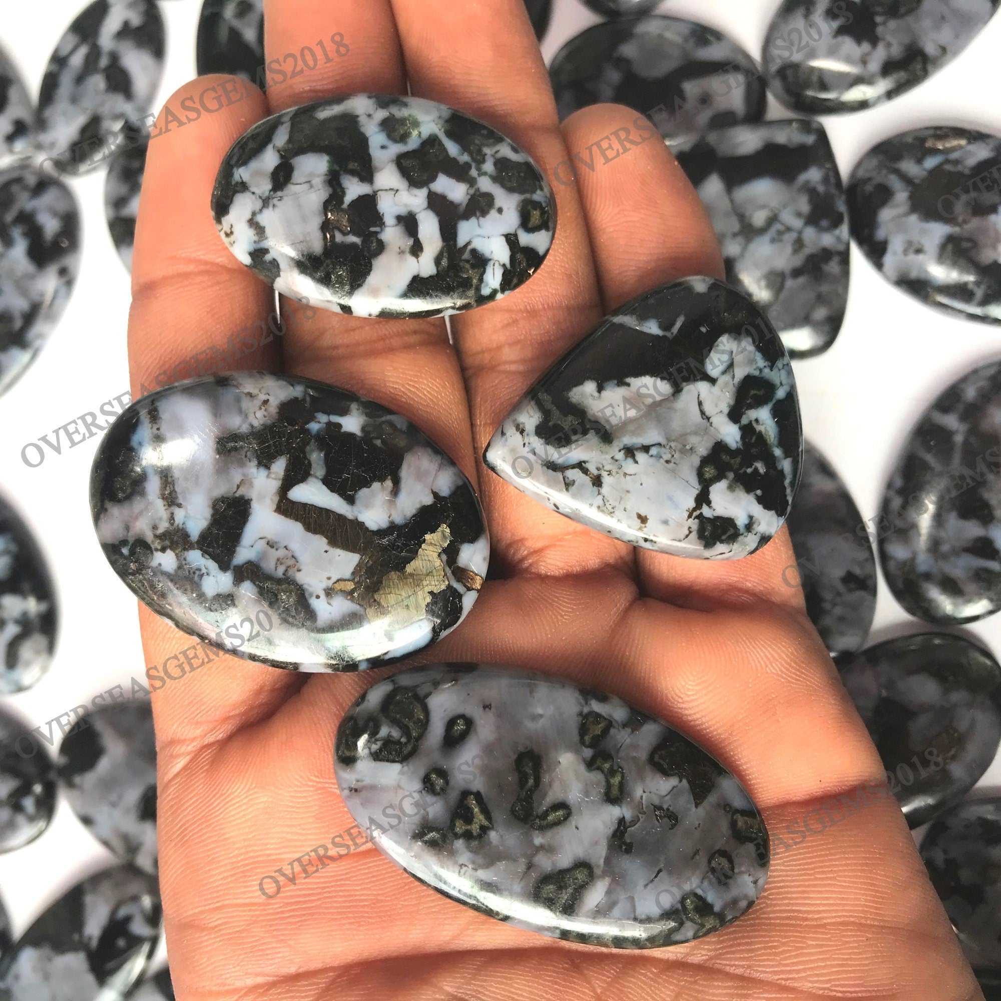 Larvakite Cabochon Lot: Mix Shape Loose Gemstone Jewelry - image 5