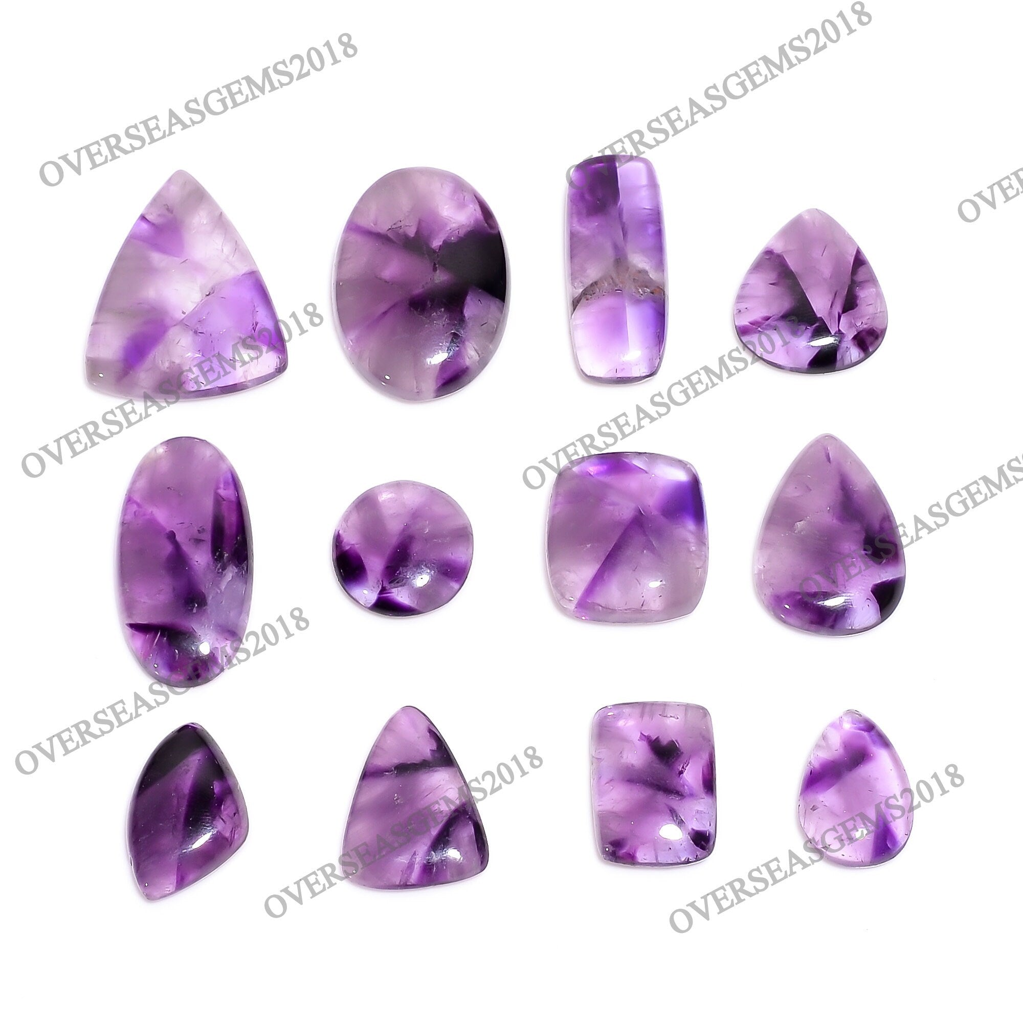 Trapiche Amethyst Cabochon Gemstone Lot, AAA Quality, Mix Shape, 18-30mm - image 4