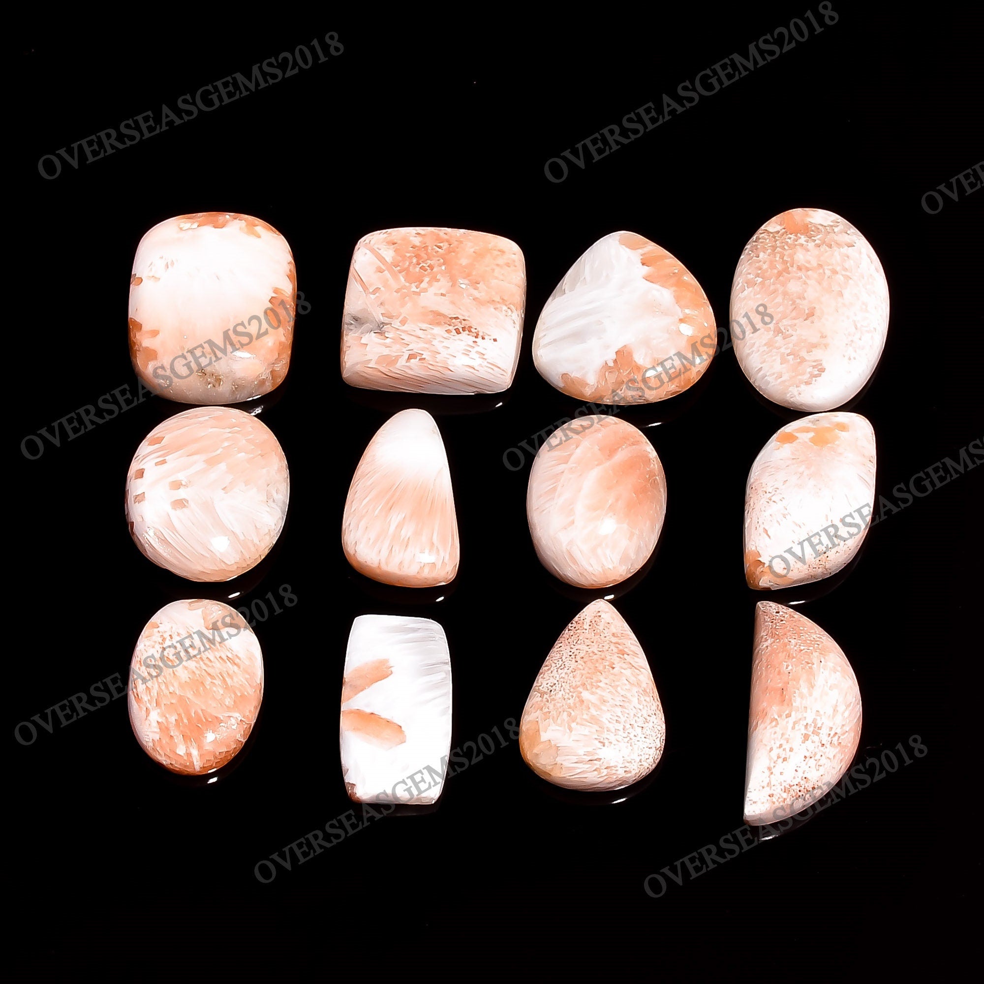 Pink Scolecite Gemstone Cabochon Lot: AAA Quality Healing Crystals Loose |Gemstone - image 3