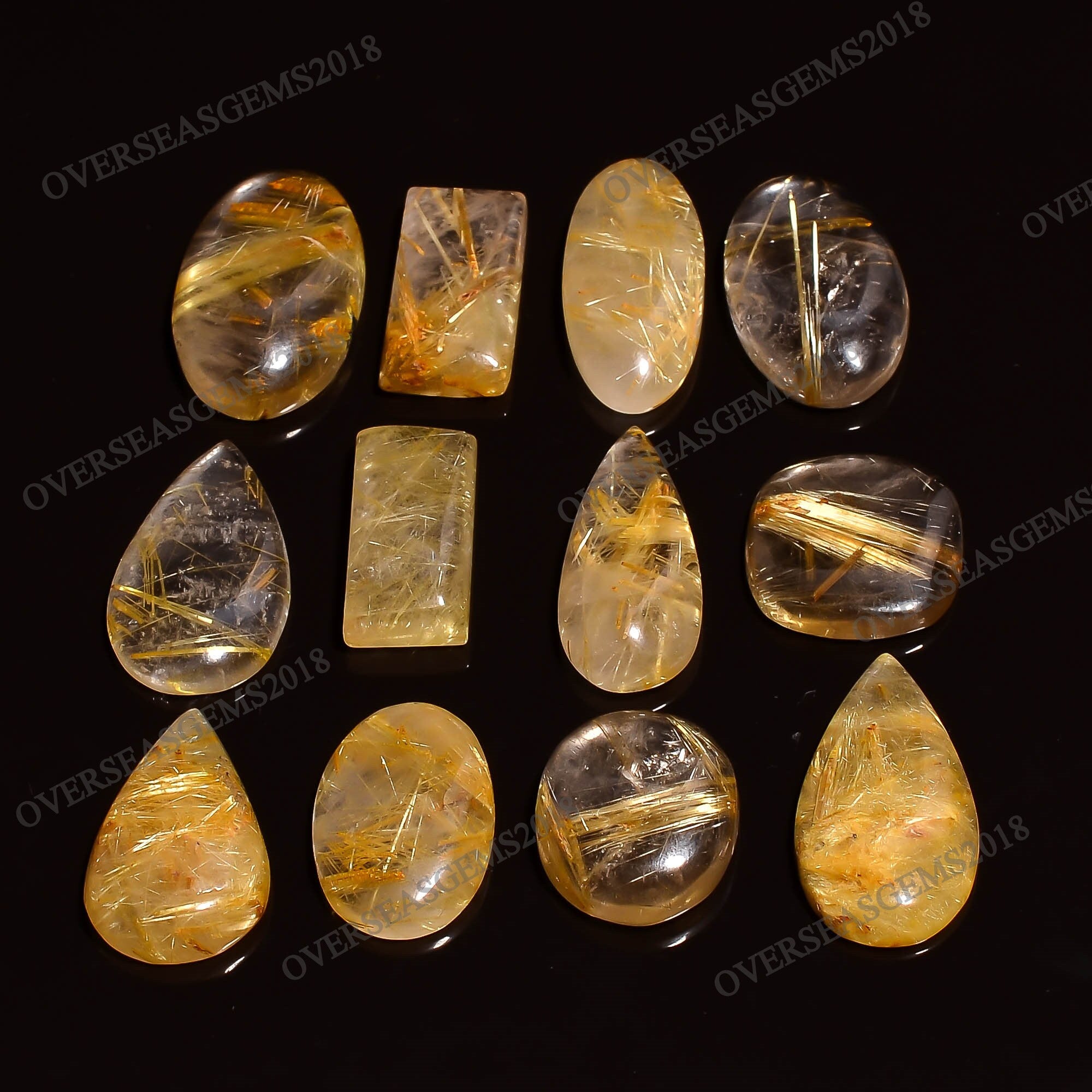Golden Rutile Gemstone Wholesale Lot, Cabochon Bulk Crystal, Loose Gemstone Jewelry. - image 3