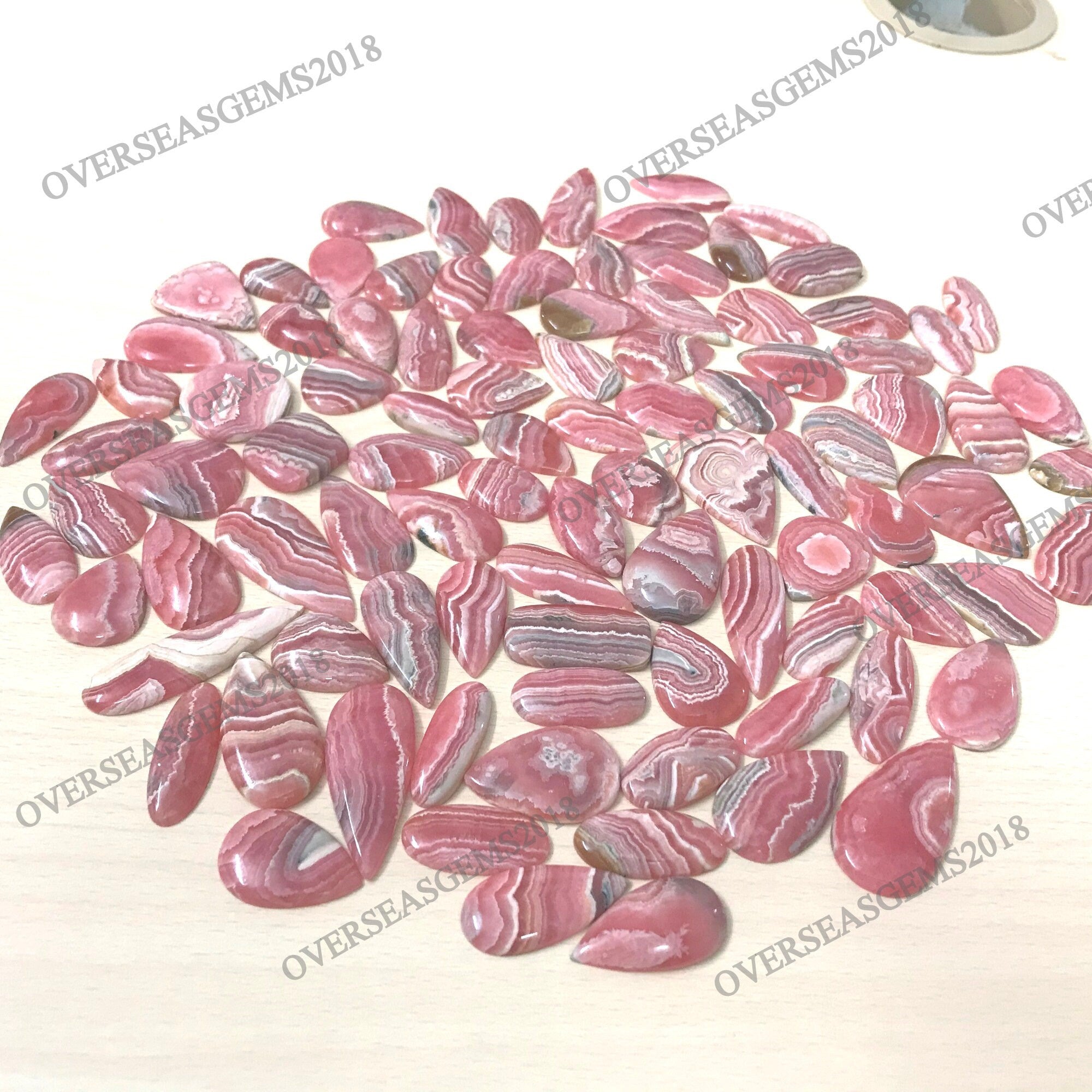 AAA Rhodochrosite Cabochon Lot, Loose Gemstones, Jewelry Making (18-30mm) - image 4
