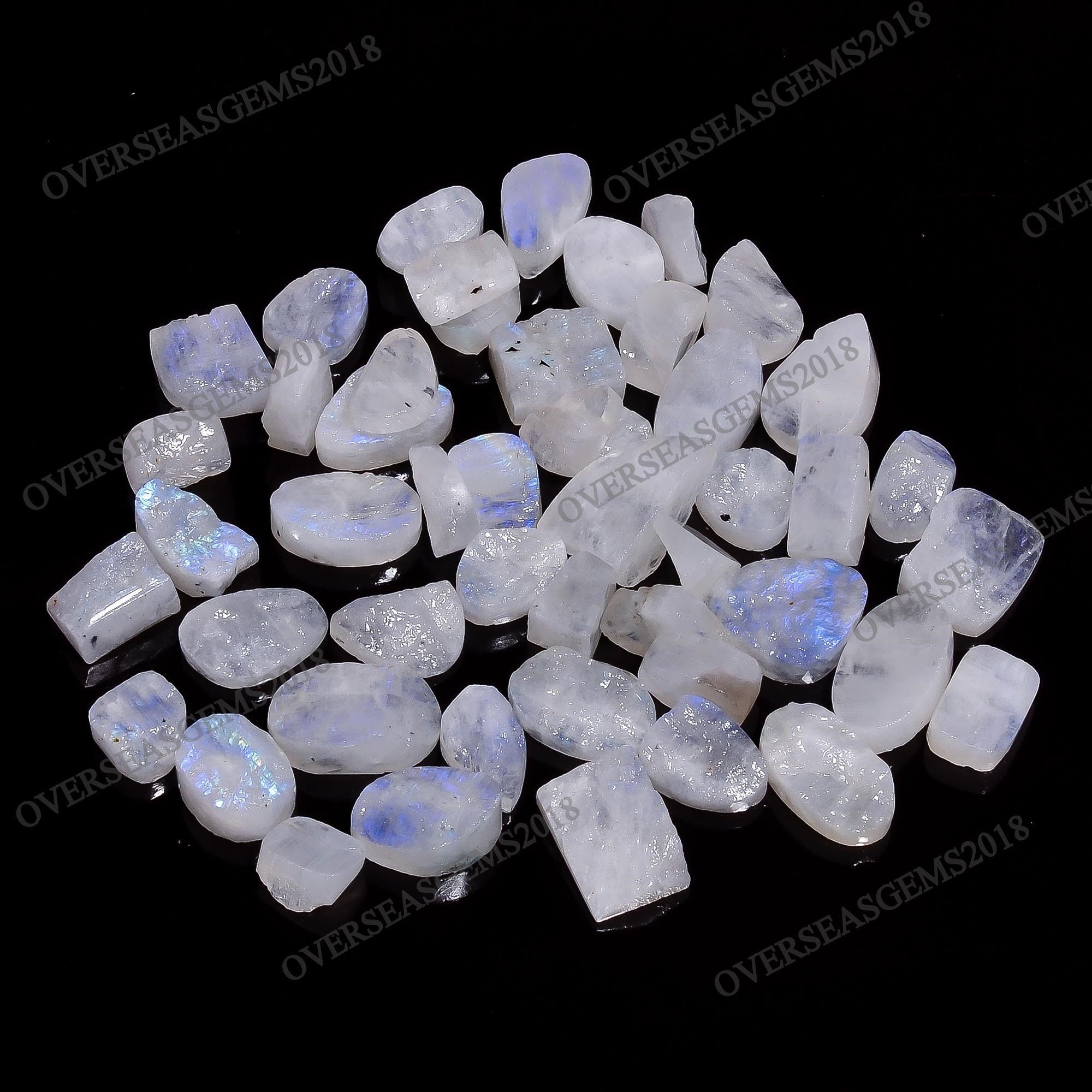 Rainbow Moonstone Druzy Gemstone Lot: Raw Crystal Jewelry Making Supply - image 3