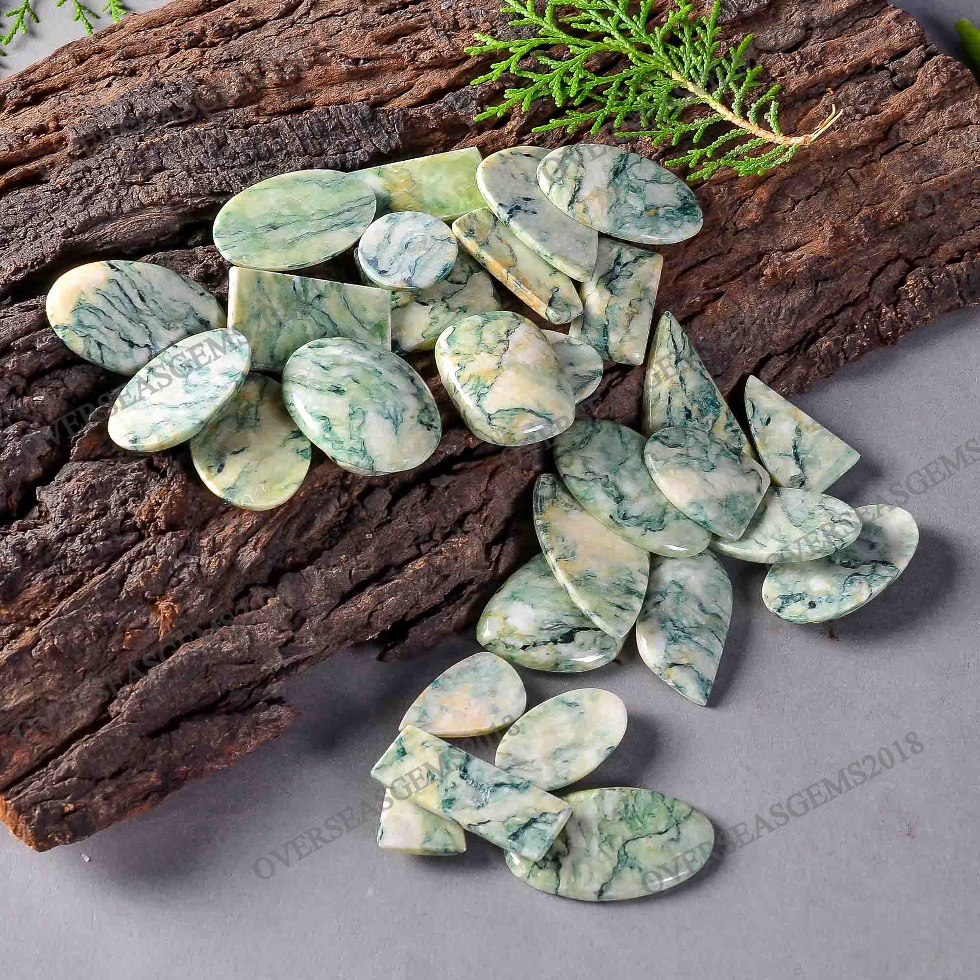 Mariposite Gemstone, Mariposite Cabochon Wholesale Lot, Loose Gemstone For Jewelry Making Supply, Polished gemstone crys - image 2