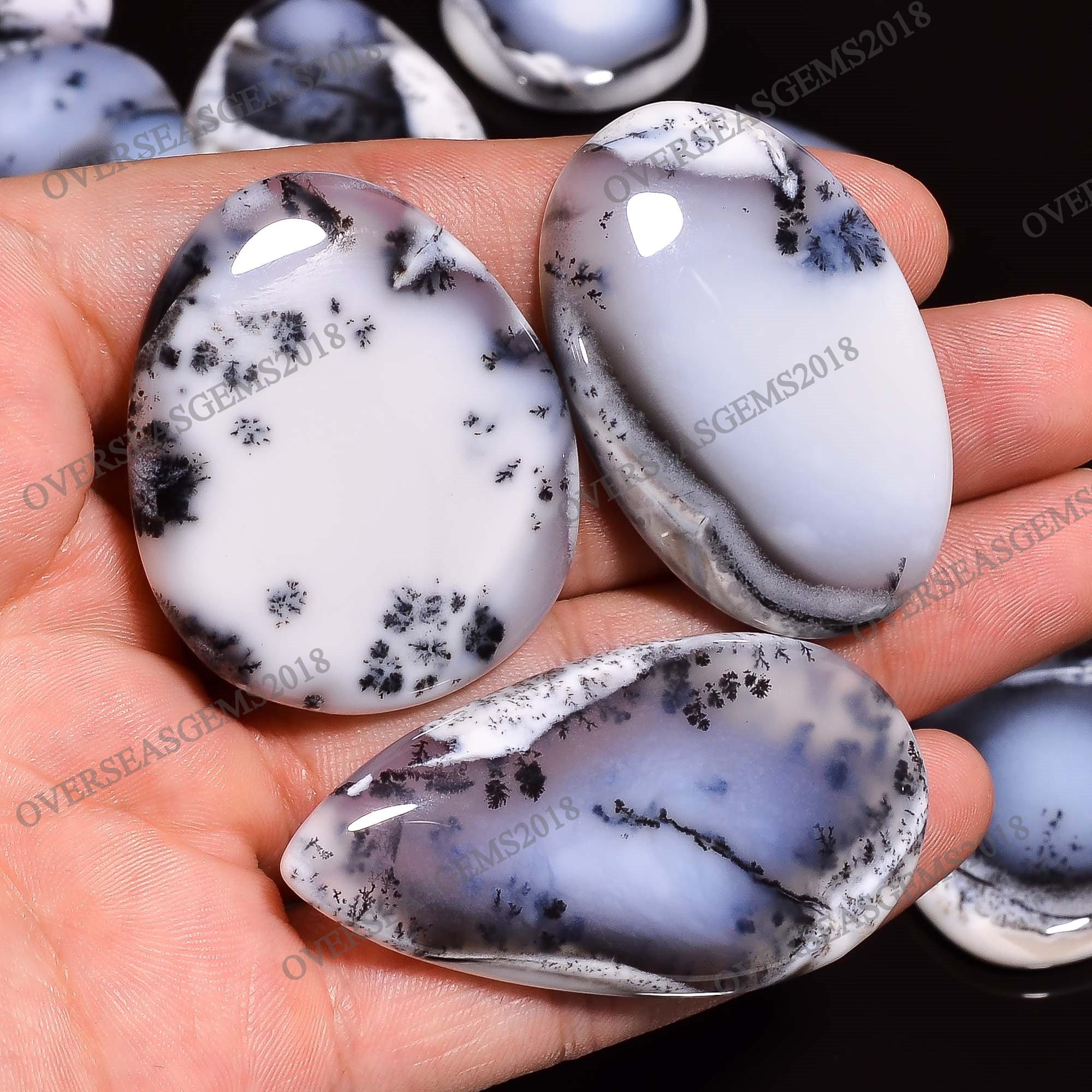 AAA Dendrite Opal Cabochon Lot, Mix Shape Loose Gemstones, Jewelry Making - image 5