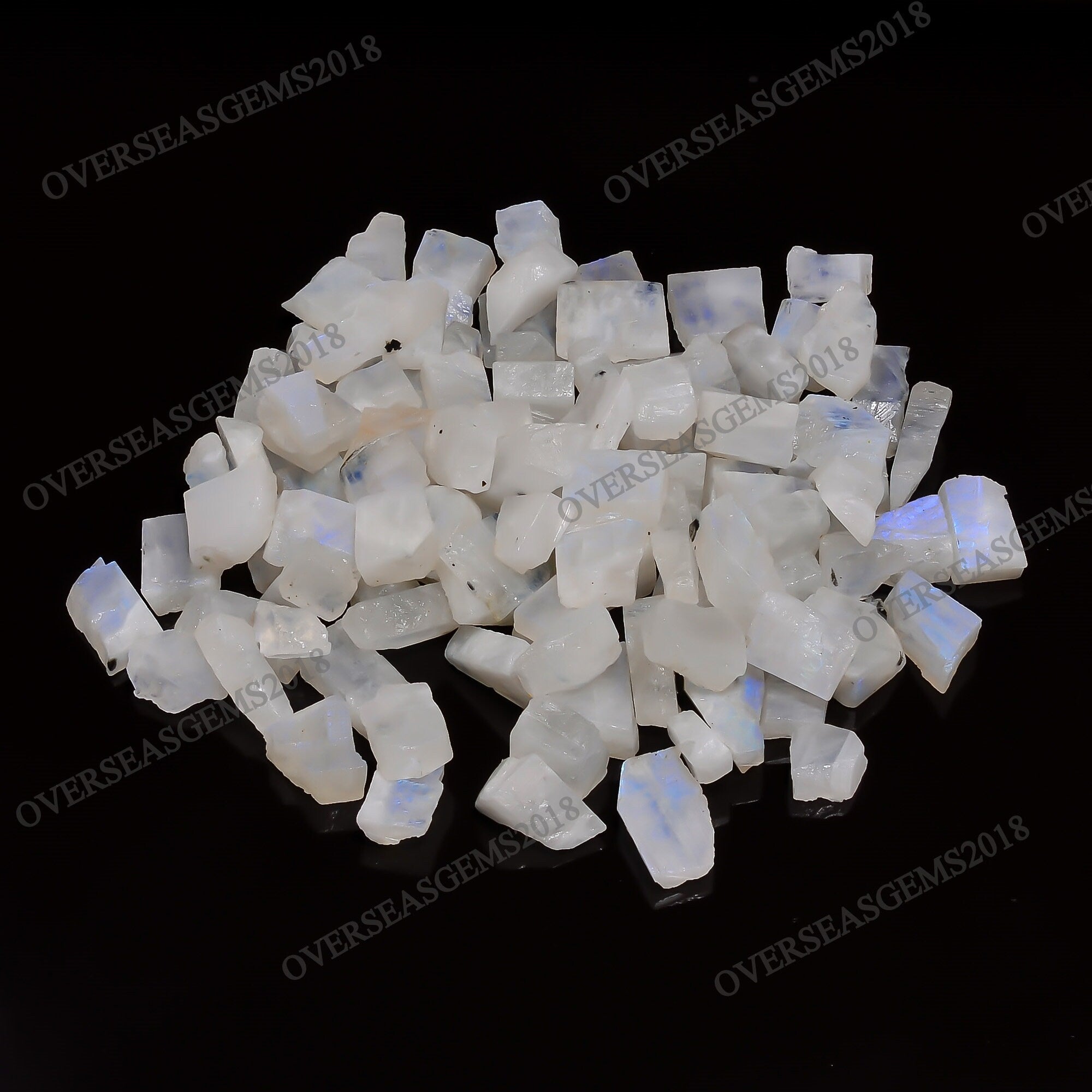 Raw Rainbow Moonstone Gemstone Lot, Jewelry Making Supplies (12-20 mm) - image 4
