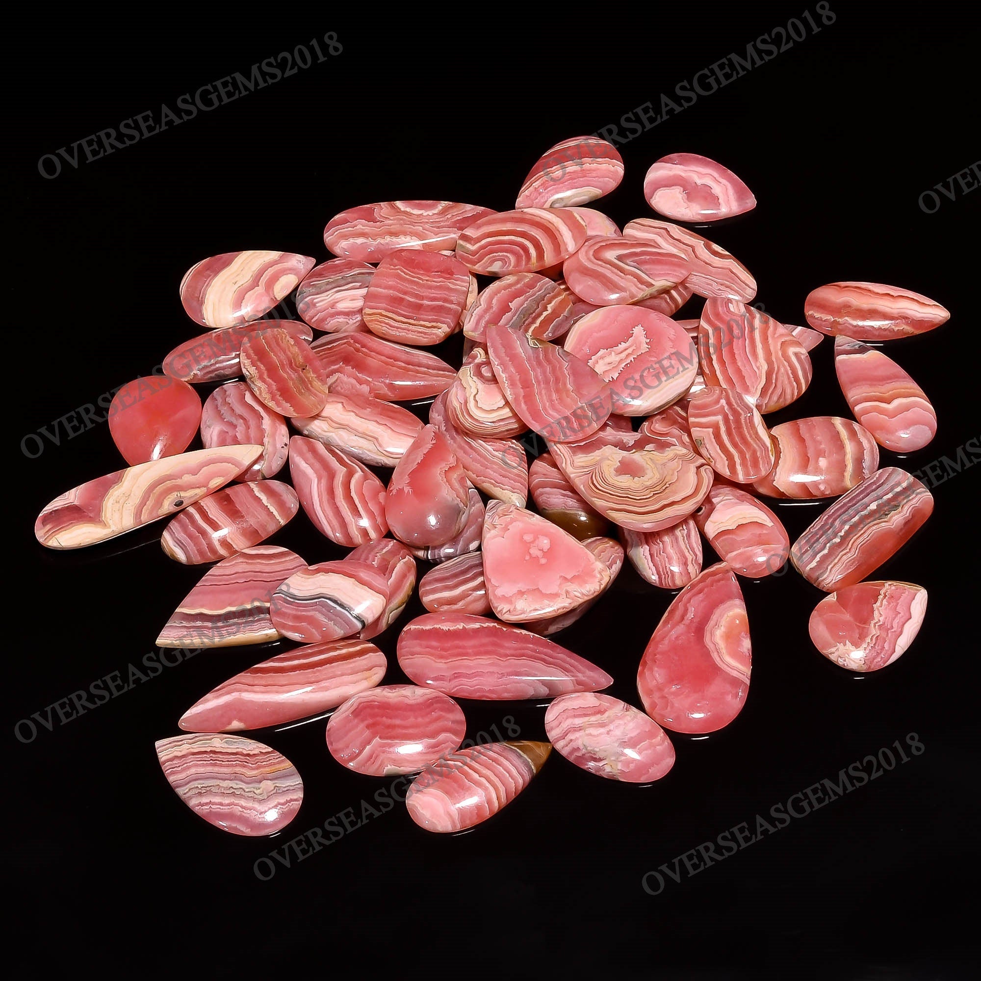 Natural Rhodochrosite Cabochon Gemstones, Bulk Mix Shape Crystals, DIY Jewelry Making - image 2