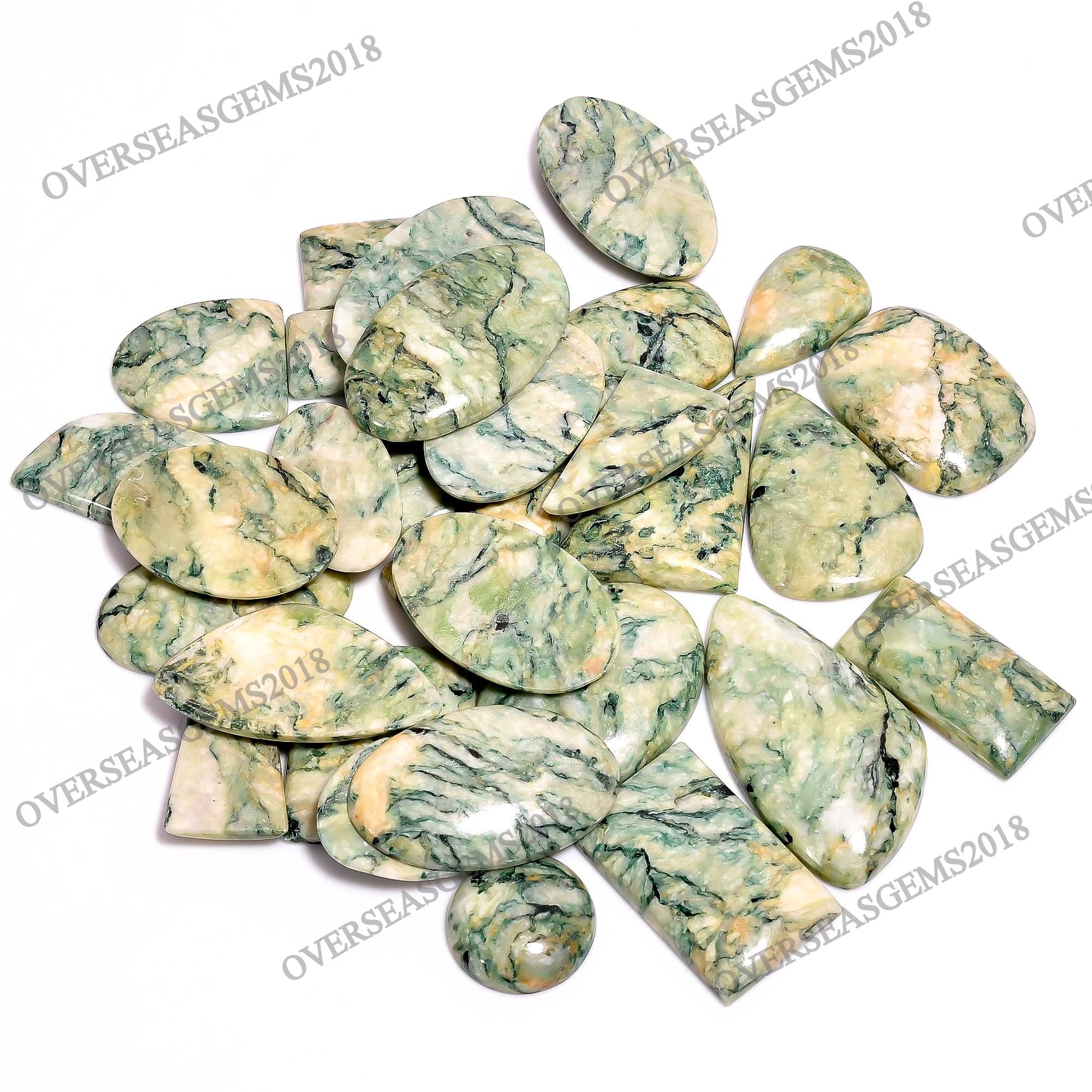 Mariposite Gemstone, Mariposite Cabochon Wholesale Lot, Loose Gemstone For Jewelry Making Supply, Polished gemstone crys - image 5