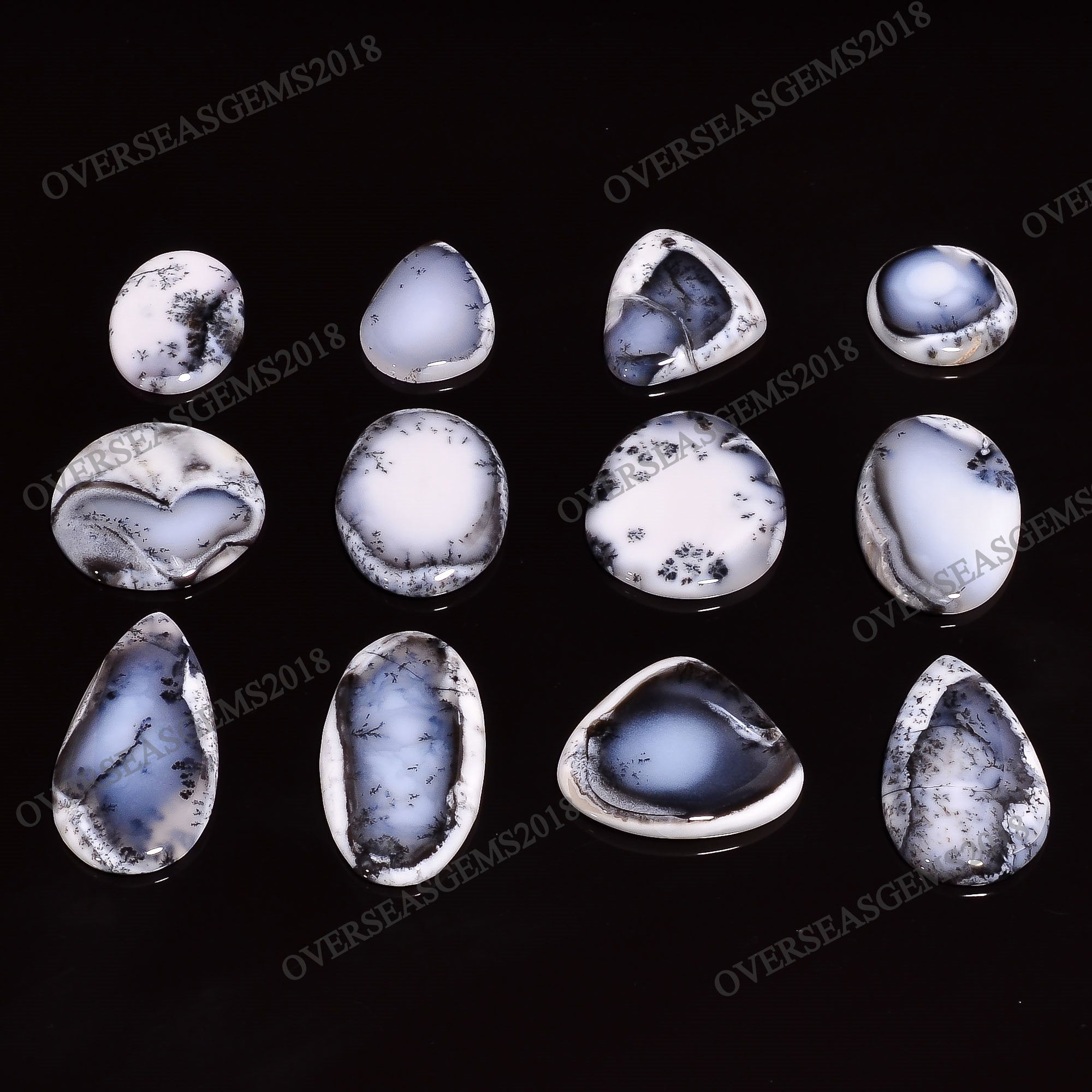 AAA Dendrite Opal Cabochon Lot, Mix Shape Loose Gemstones, Jewelry Making - image 2