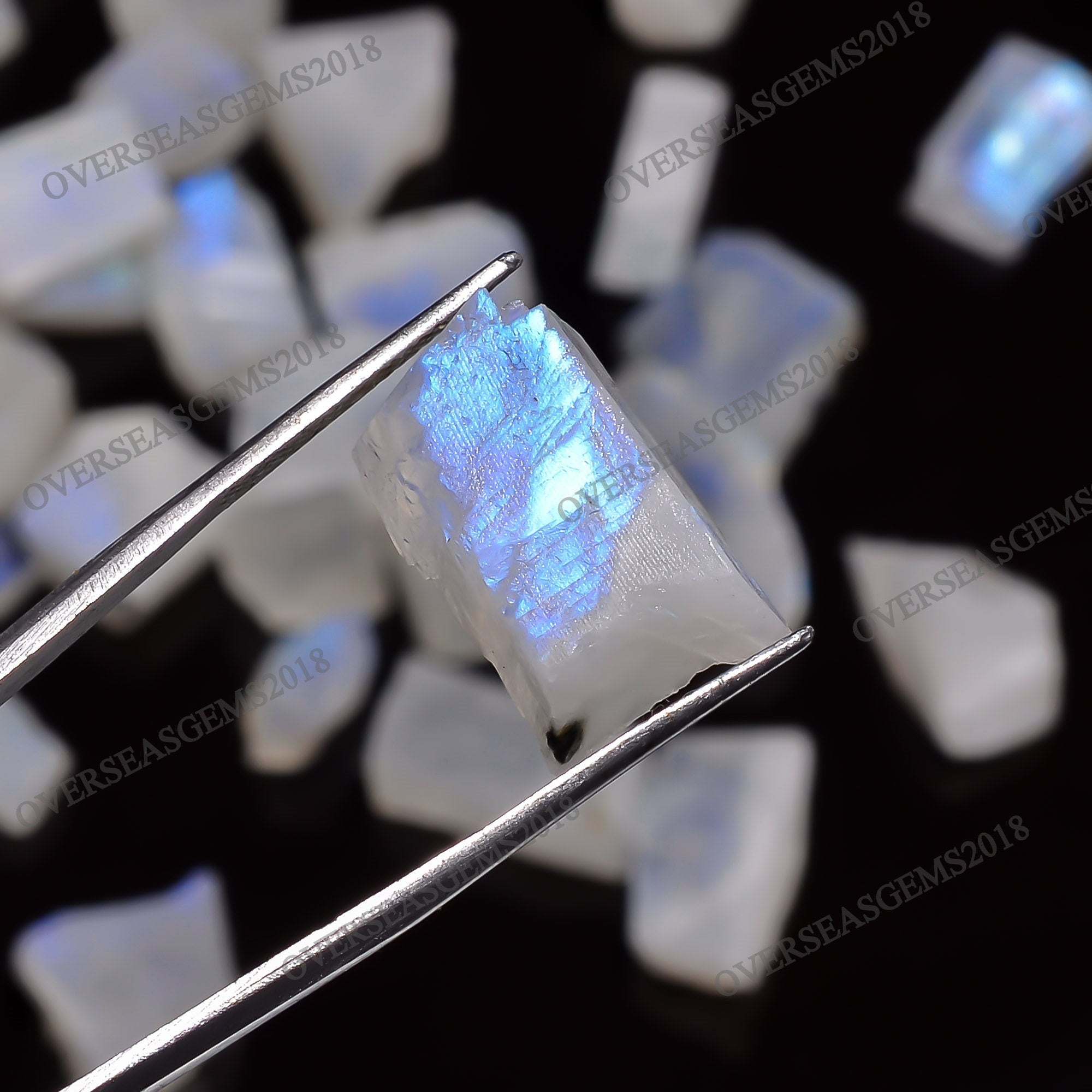 Raw Rainbow Moonstone Gemstone Lot, Jewelry Making Supplies (12-20 mm) - image 3