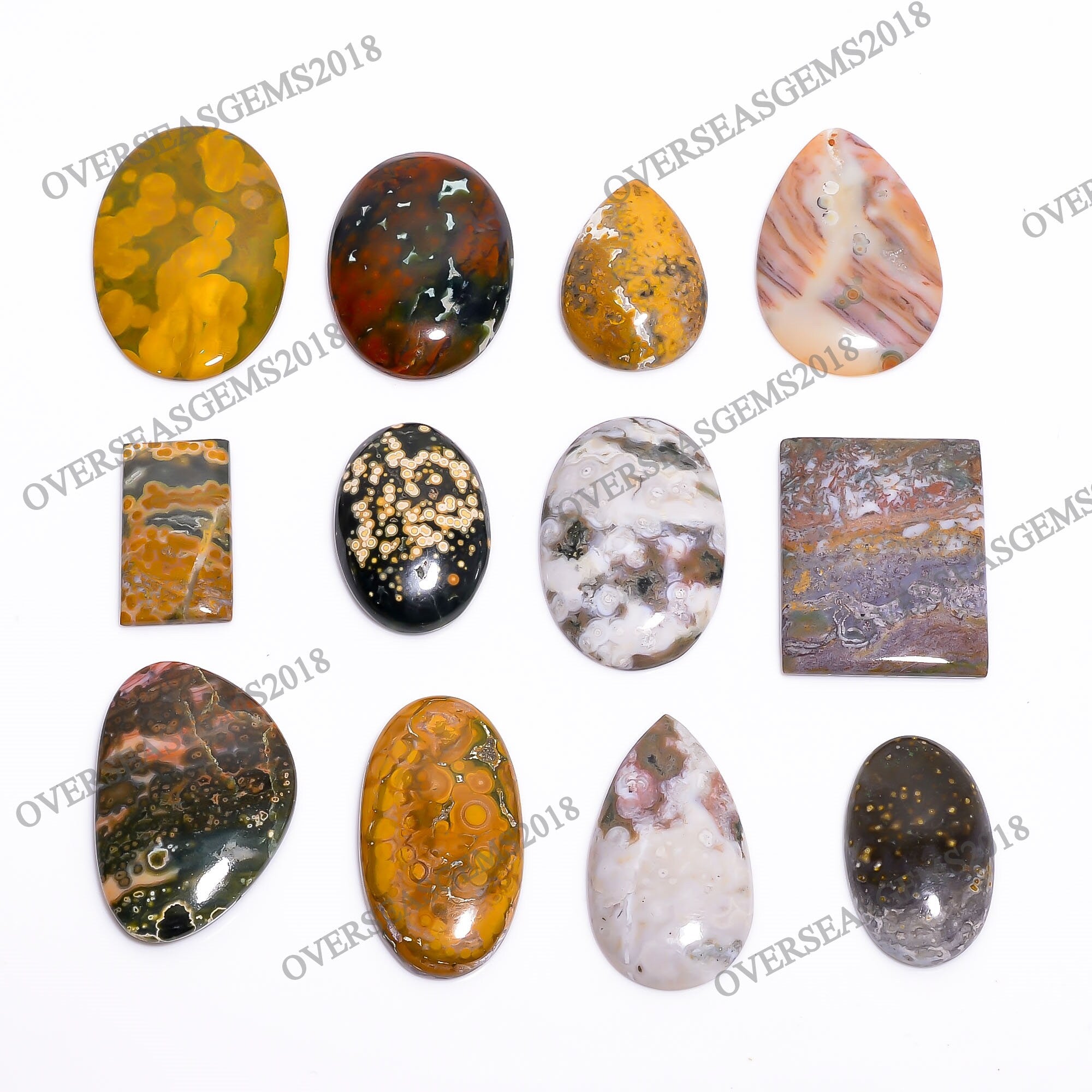 AAA Ocean Jasper Cabochon Mix Shape Lot, Jewelry Making - image 2