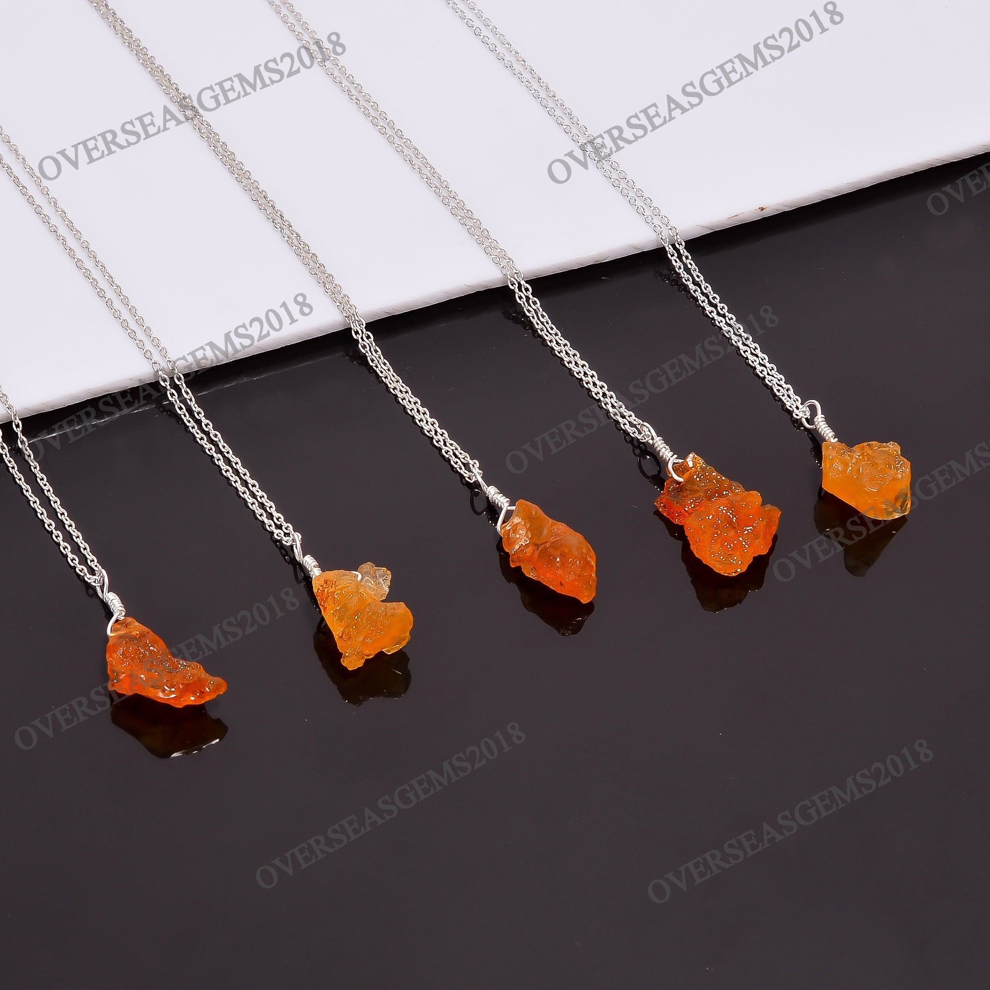 Raw Mexican Fire Opal Pendant 