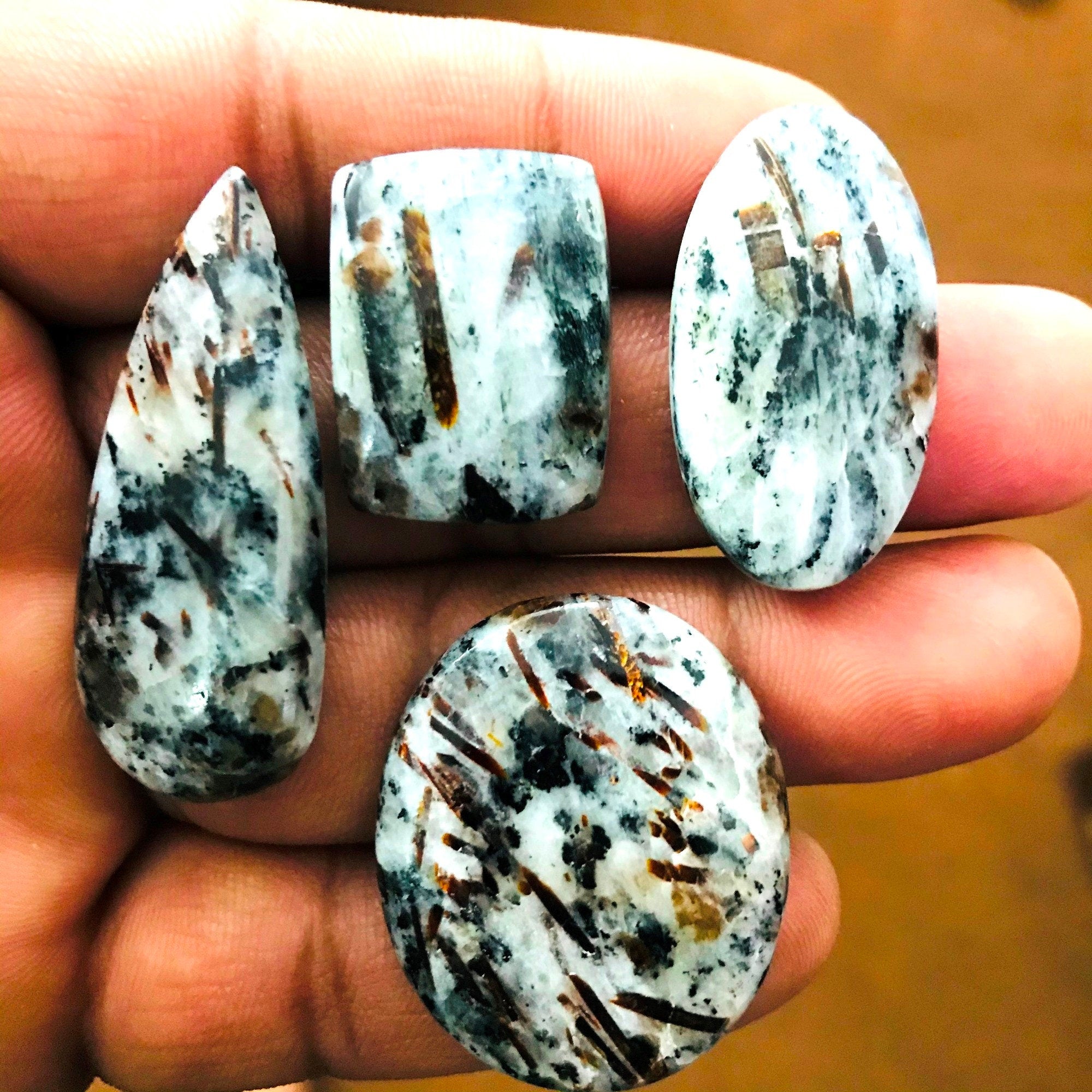Natural Astrophylite Cabochon, Mix Shape Pendant Stone, 18-30mm - image 2