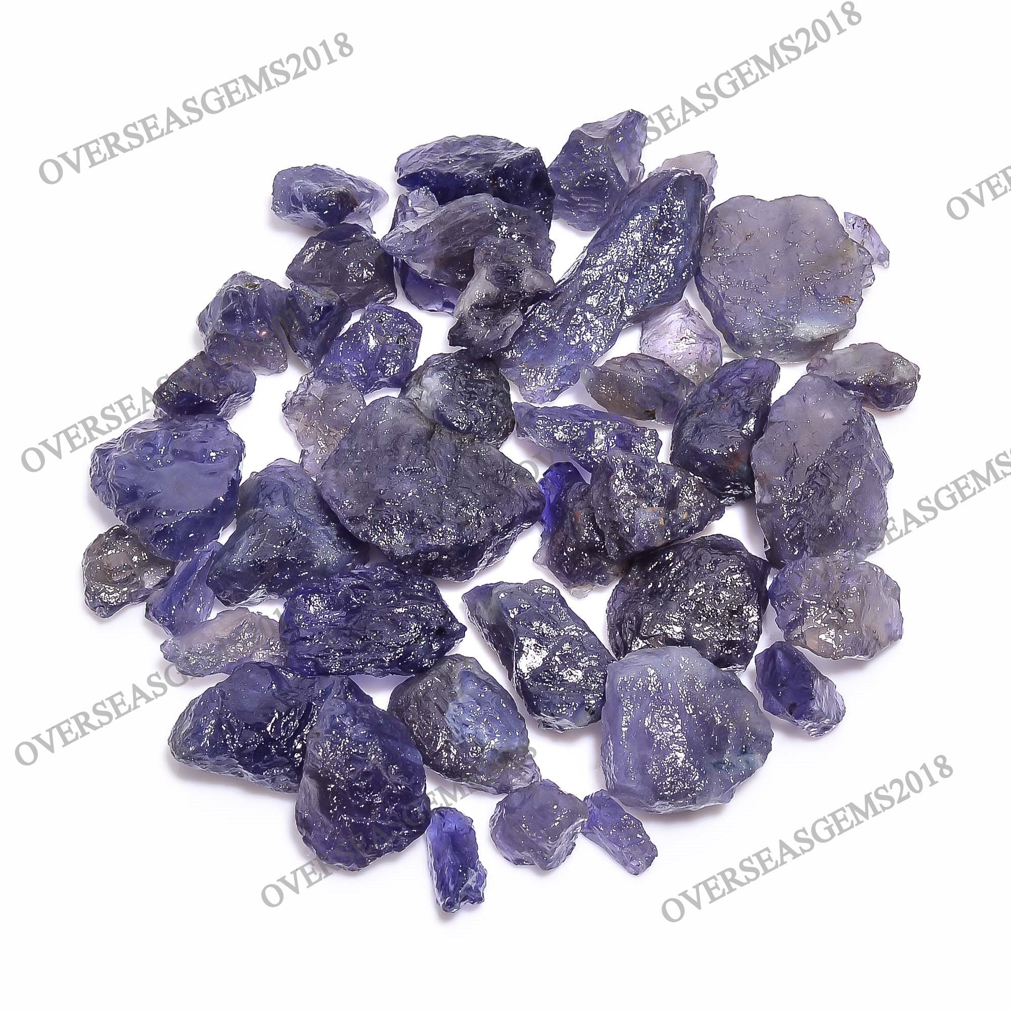 AAA Iolite Raw Crystal Gemstone with crystal patterns 