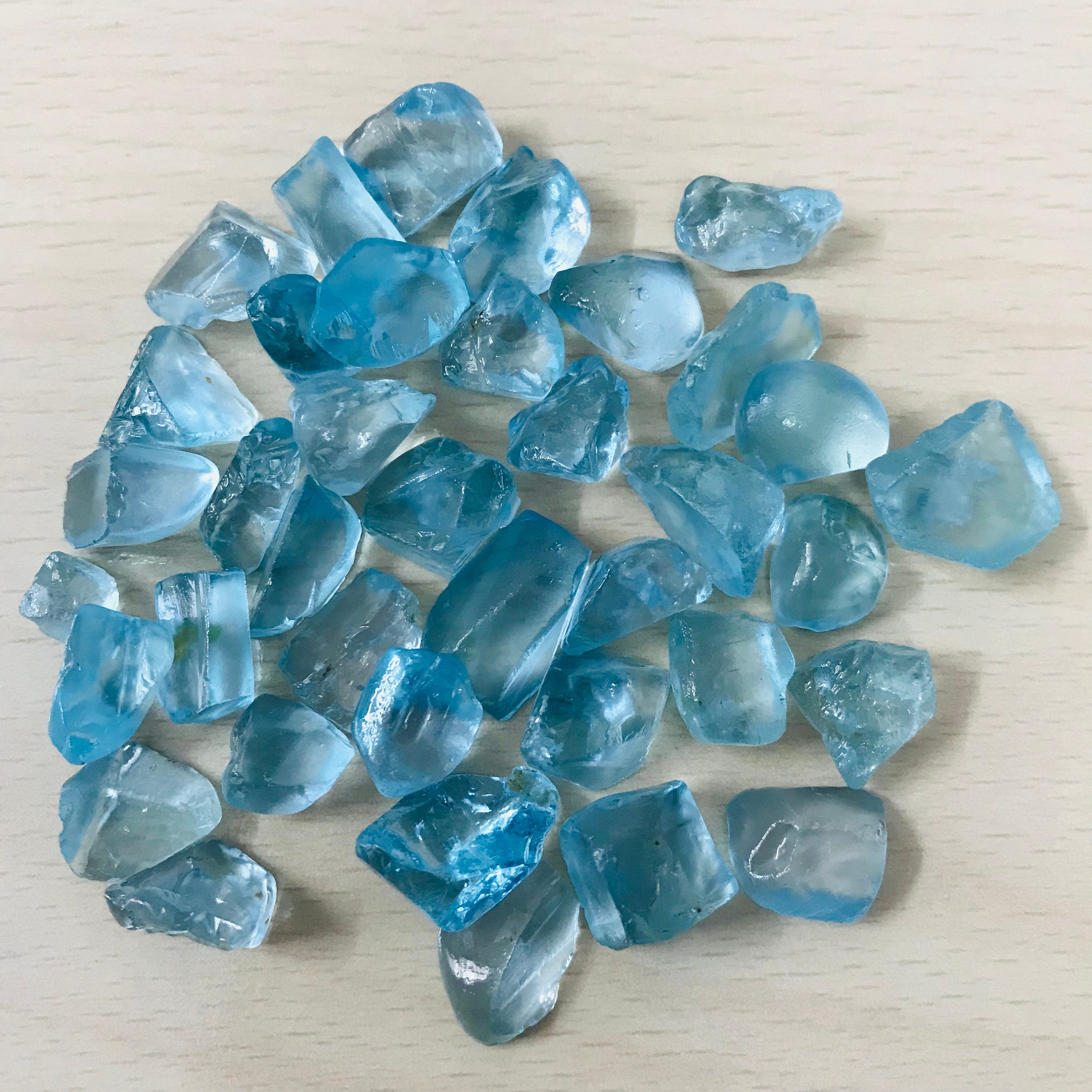 Raw Sky Blue Topaz Gemstone Lot, Rough Crystal for Jewelry Making (12-20 mm) - image 4