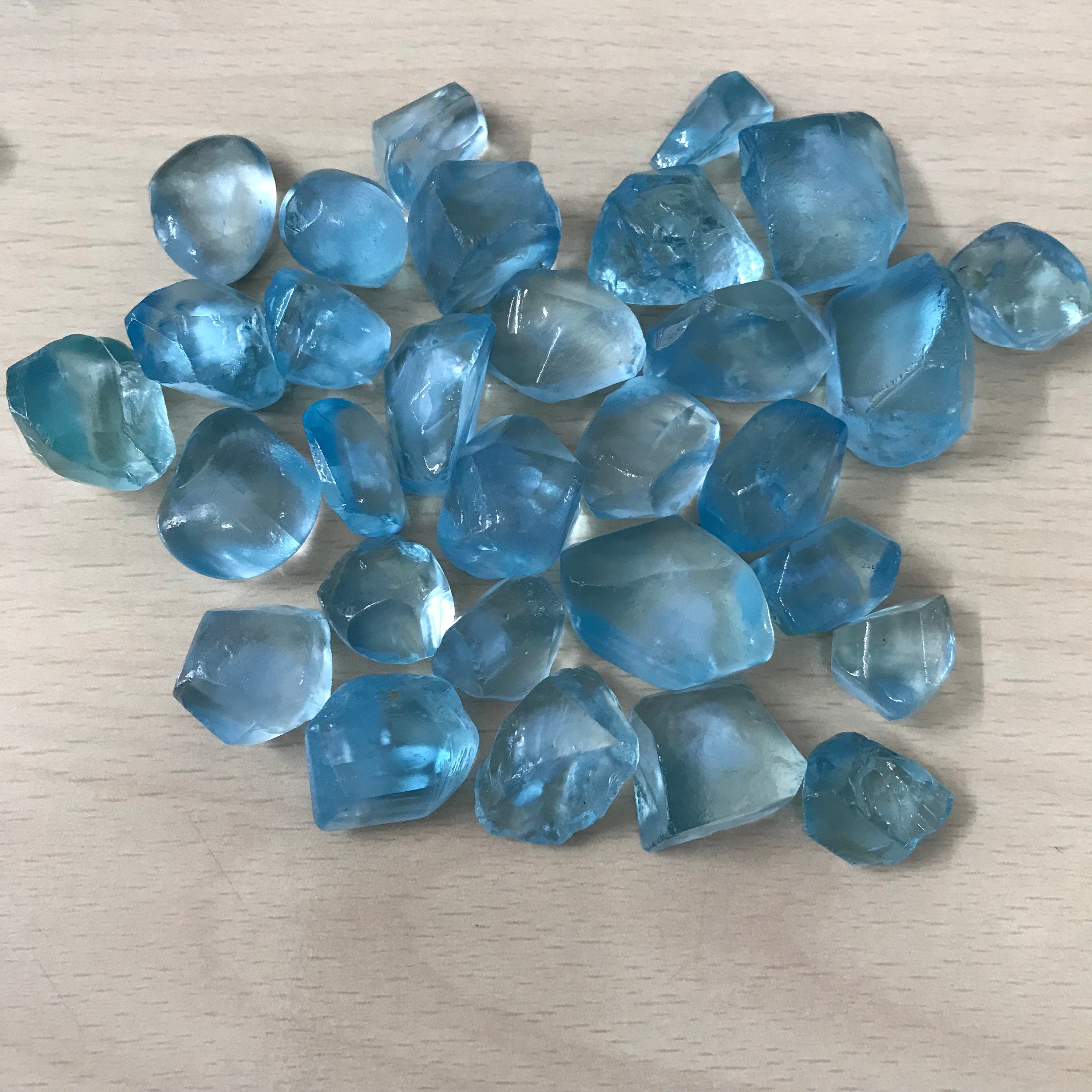 Raw Sky Blue Topaz Gemstone Lot, Rough Crystal for Jewelry Making (12-20 mm) - image 7