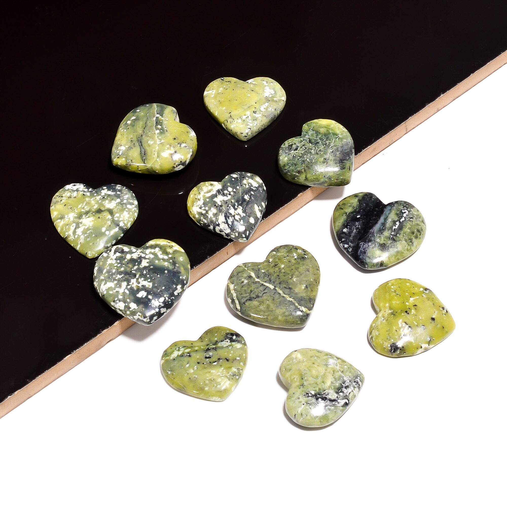 Natural Lizardite Heart Shape Gemstone, Natural Lizardite Cabochon, Ring Or Pendant Gemstone For Jewelry Making, Christm