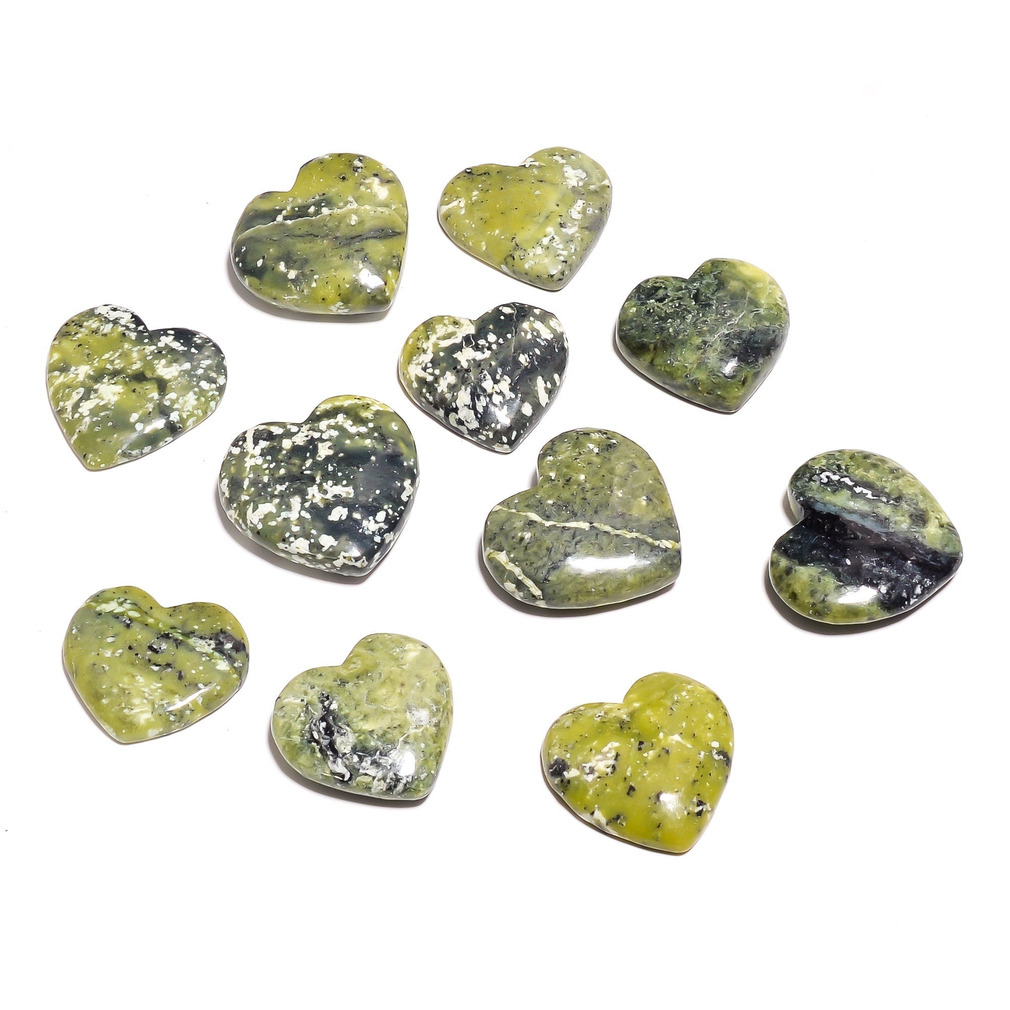 Natural Lizardite Heart Shape Gemstone, Natural Lizardite Cabochon, Ring Or Pendant Gemstone For Jewelry Making, Christm - image 2