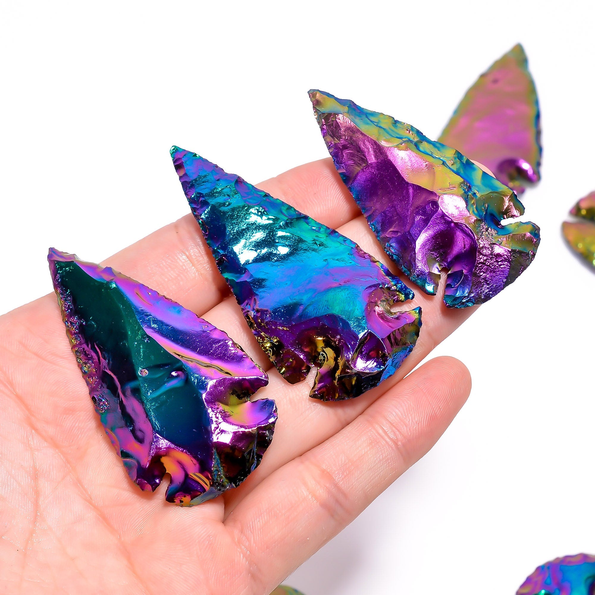 Angel Aura Quartz Arrowhead, Platinum Titanium Opalite Crystal, Handmade Gemstone - image 2