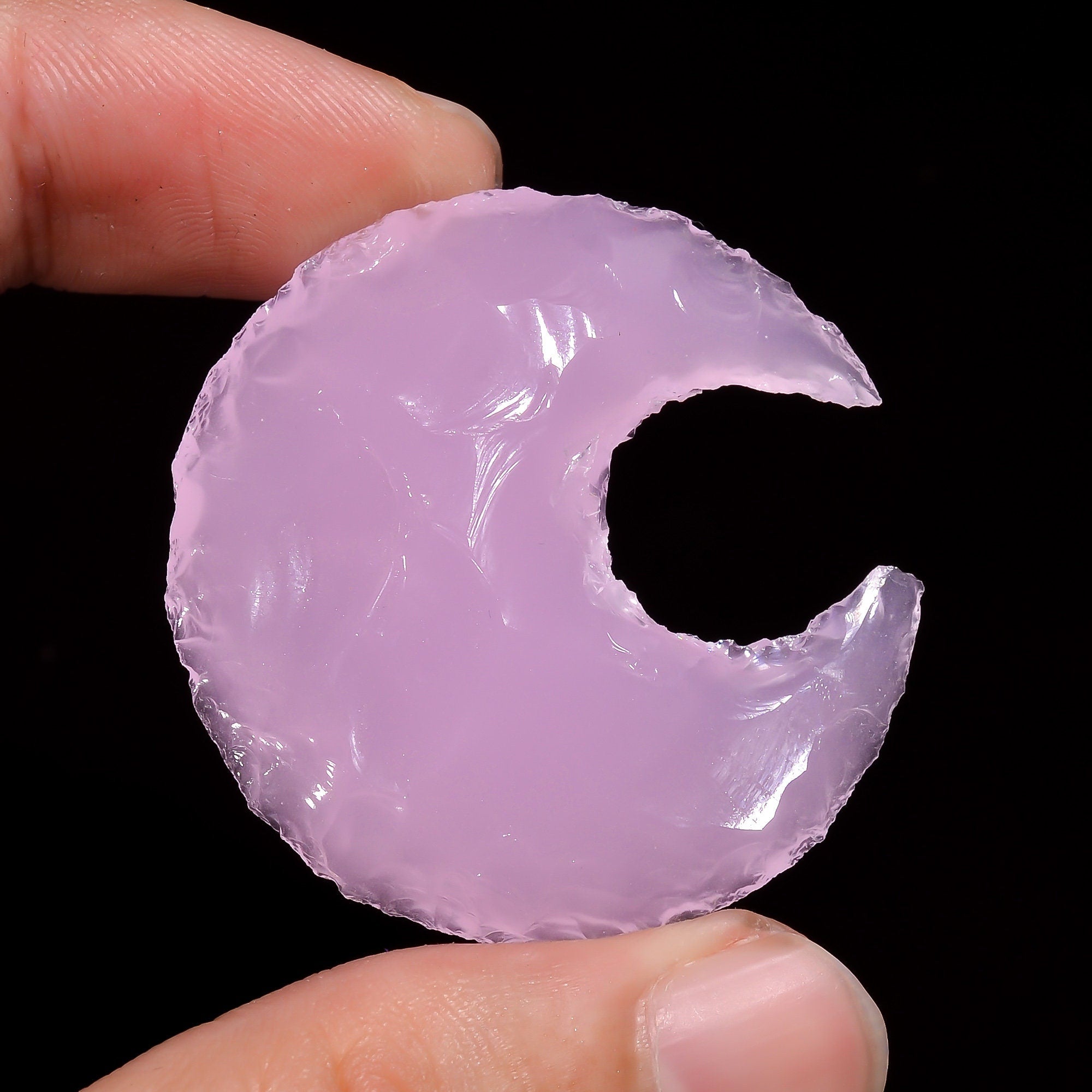 Angel Aura Quartz Moon Shape, Pink Opalite Crystals, Opalite Gemstone. - image 6
