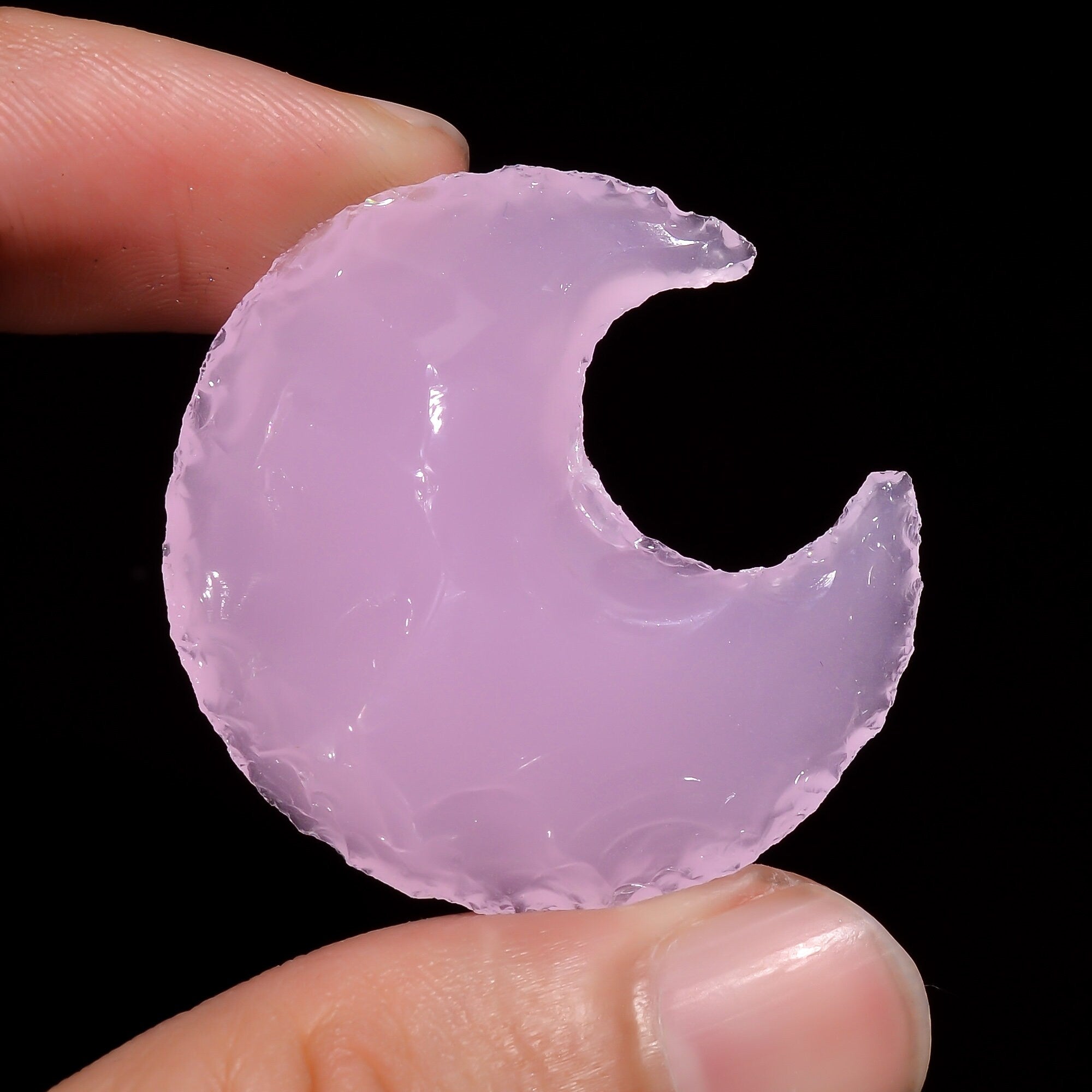 Angel Aura Quartz Moon Shape, Pink Opalite Crystals, Opalite Gemstone. - image 9
