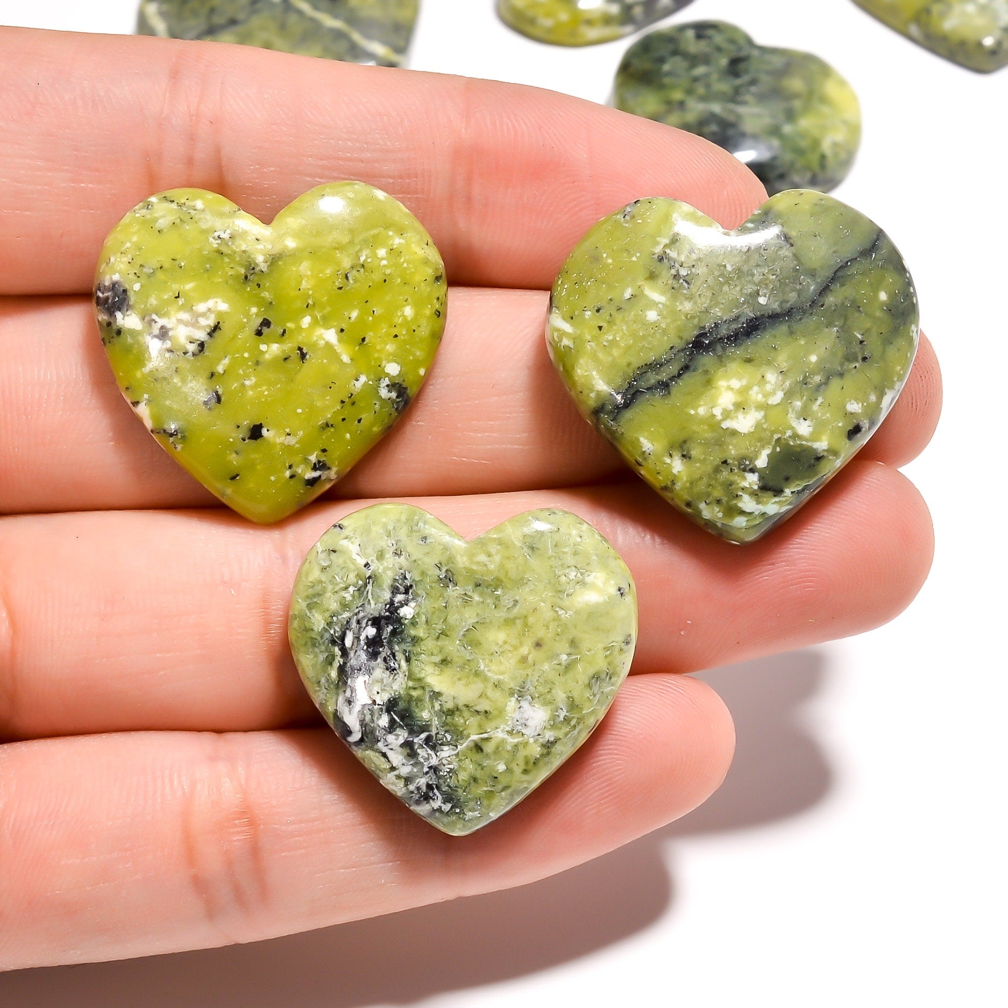 Natural Lizardite Heart Shape Gemstone, Natural Lizardite Cabochon, Ring Or Pendant Gemstone For Jewelry Making, Christm - image 3