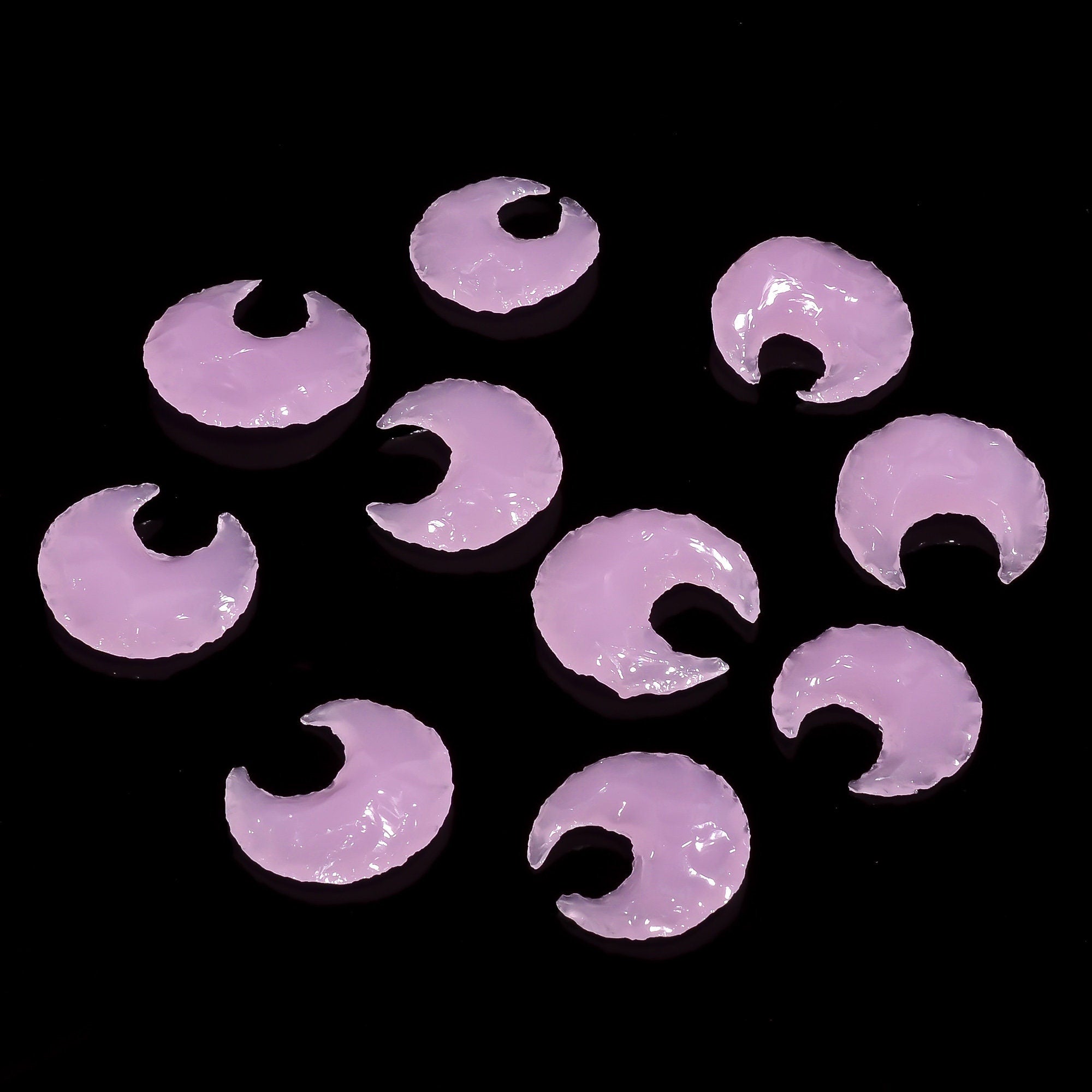 Angel Aura Quartz Moon Shape, Pink Opalite Crystals, Opalite Gemstone. - image 2