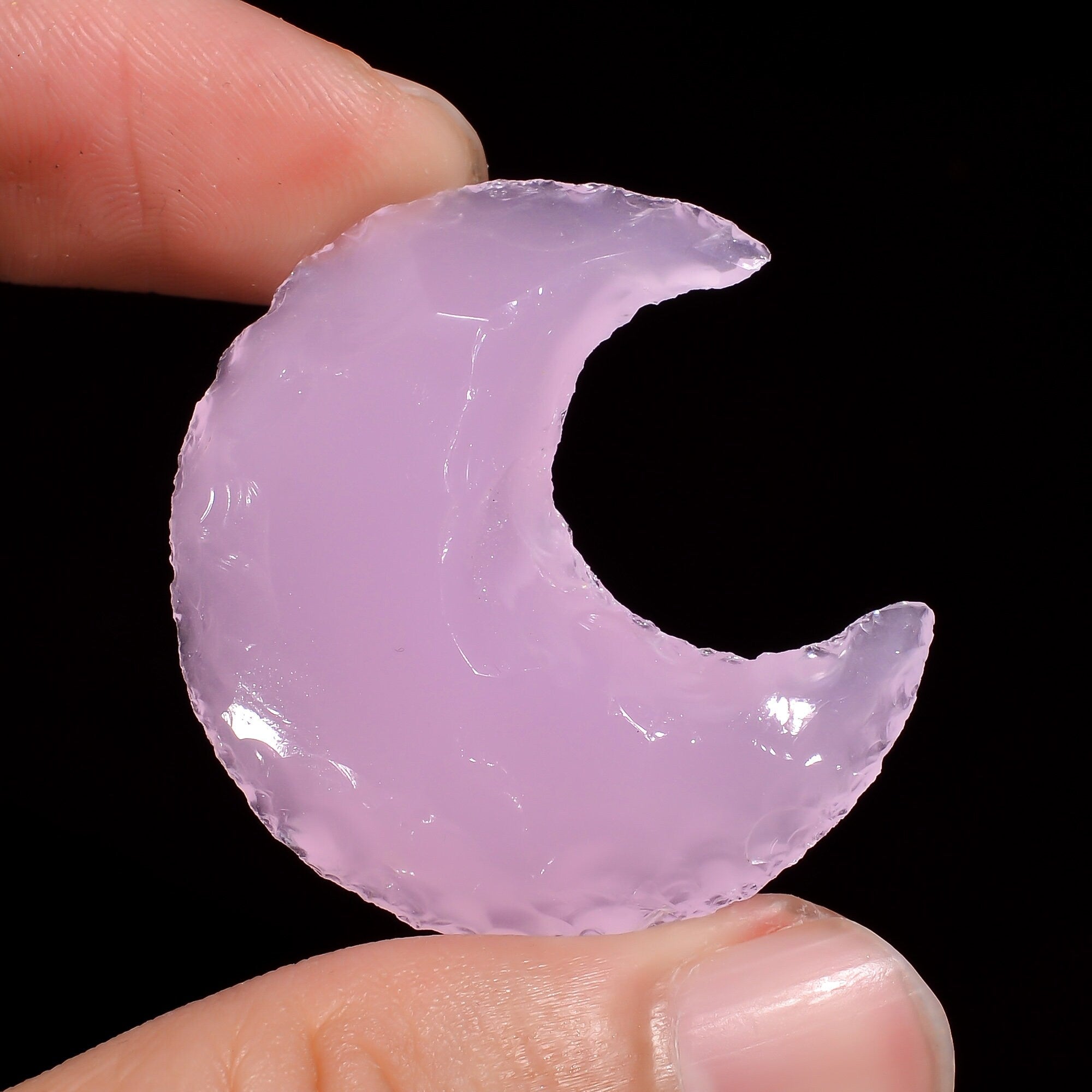Angel Aura Quartz Moon Shape, Pink Opalite Crystals, Opalite Gemstone. - image 7