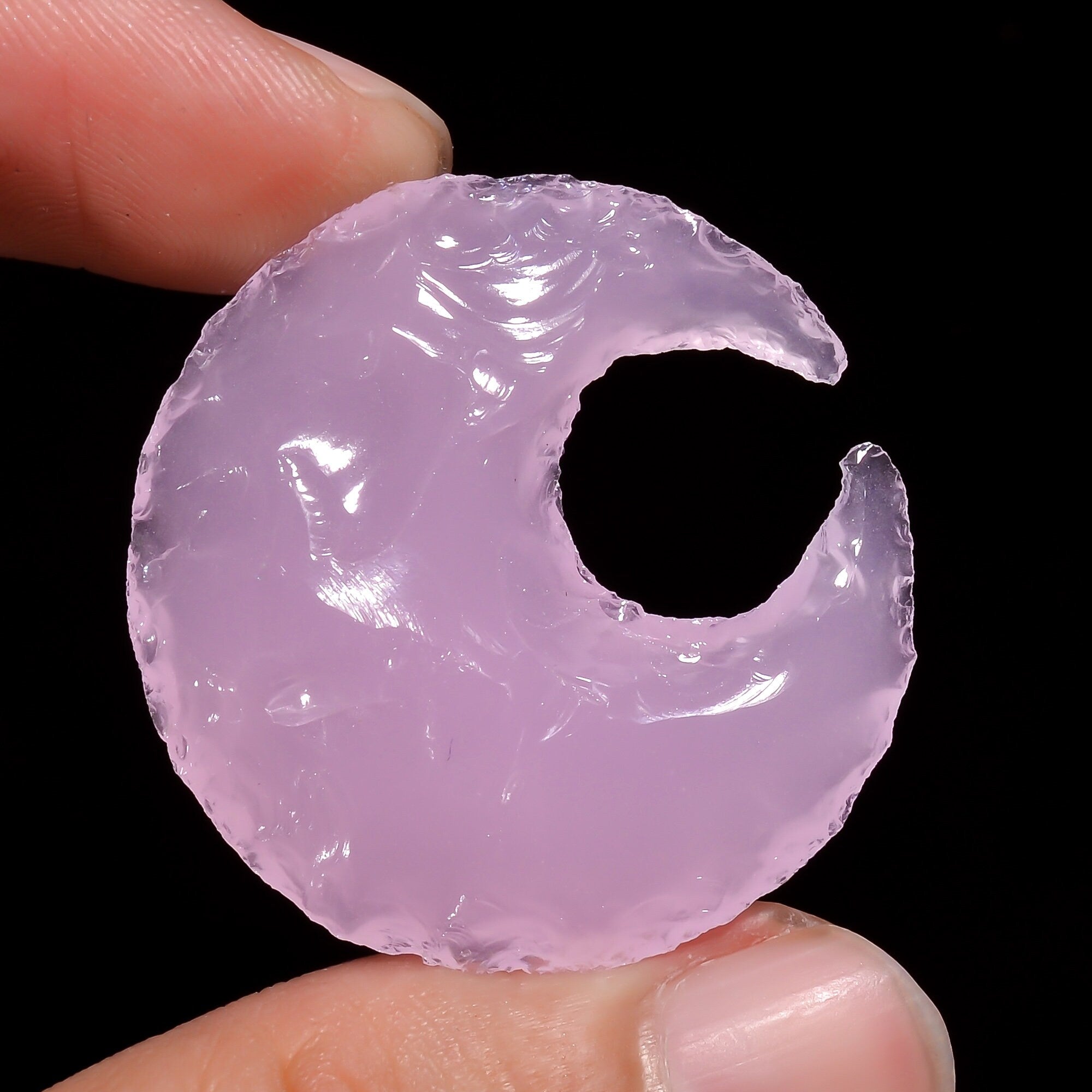 Angel Aura Quartz Moon Shape, Pink Opalite Crystals, Opalite Gemstone. - image 5