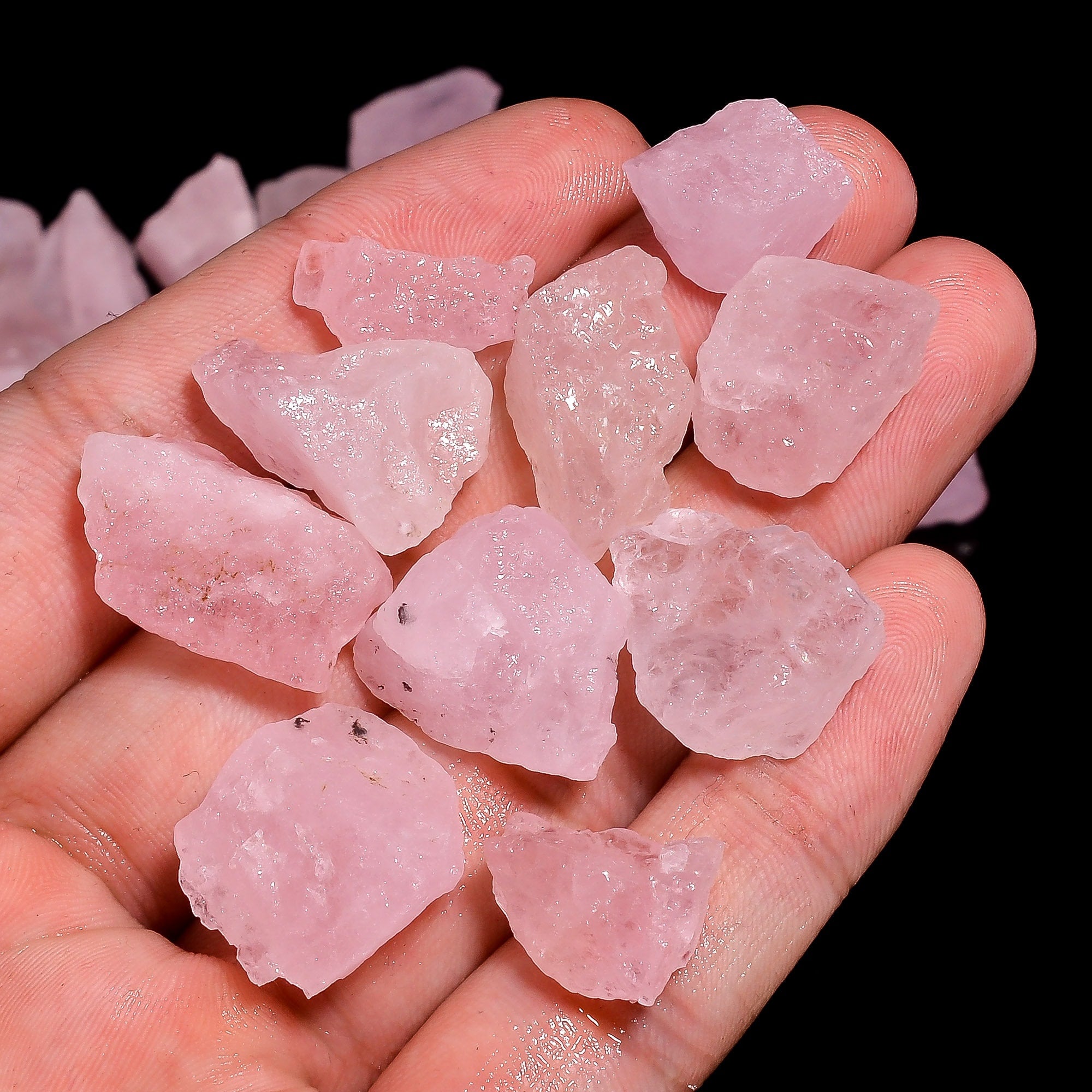 Pink Morganite Raw Gemstone Lot, Rough Loose Chips 15-25mm