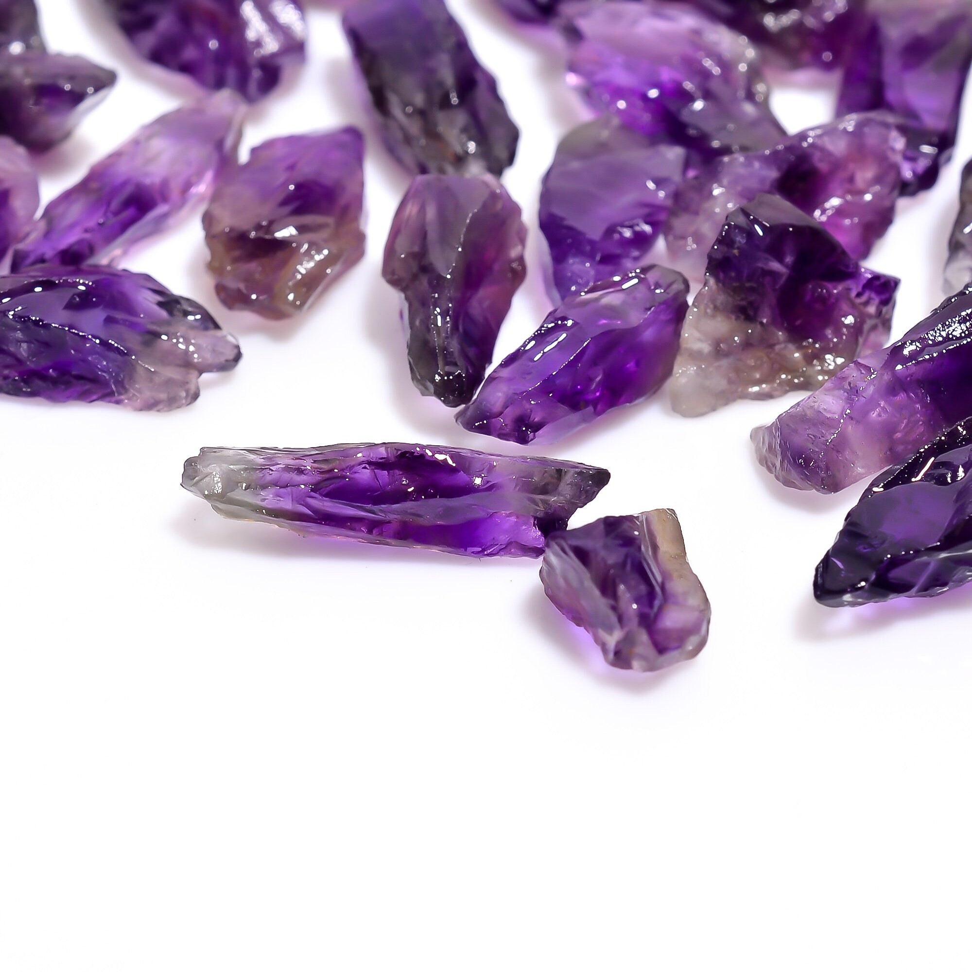 Raw Amethyst Gemstone Lot, Rough Jewelry Making, Loose Crystal Chips (12-20 mm) - image 3