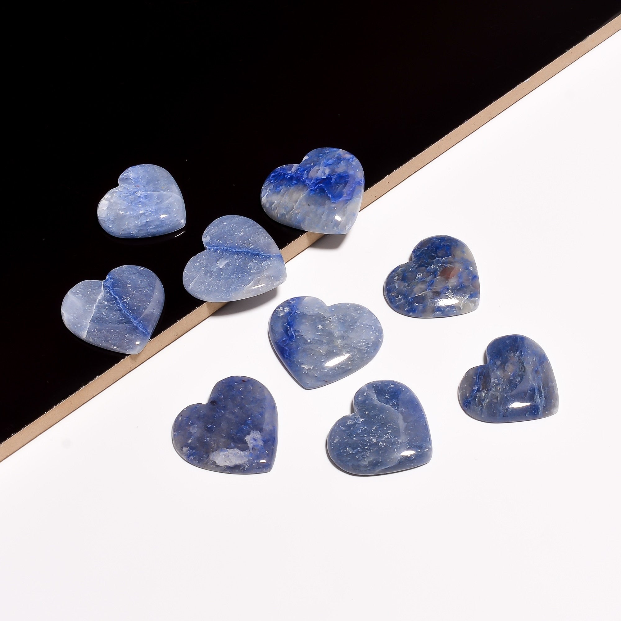 Blue Opal Heart Cabochon, Natural Gemstone, Jewelry Making