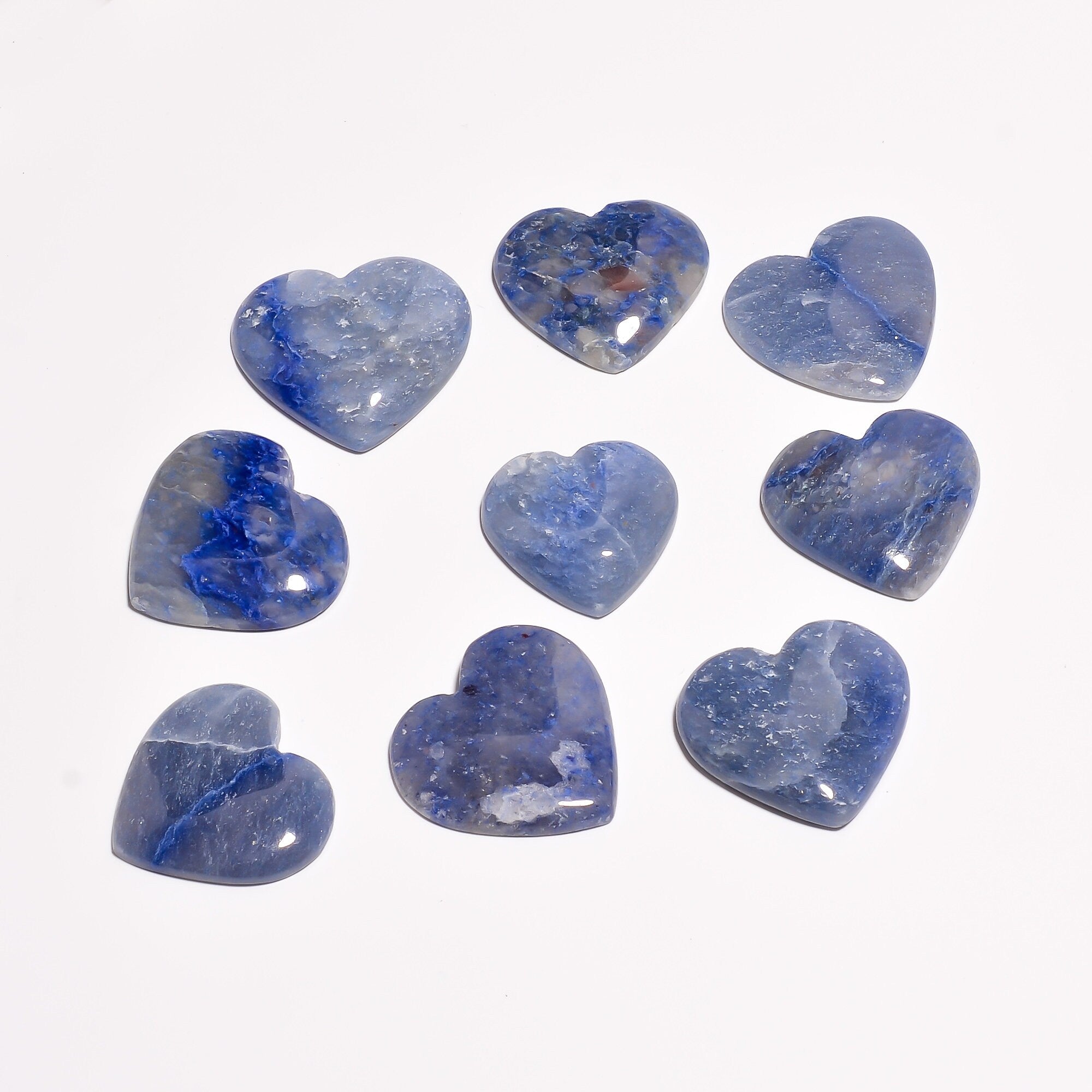 Blue Opal Heart Cabochon, Natural Gemstone, Jewelry Making - image 2