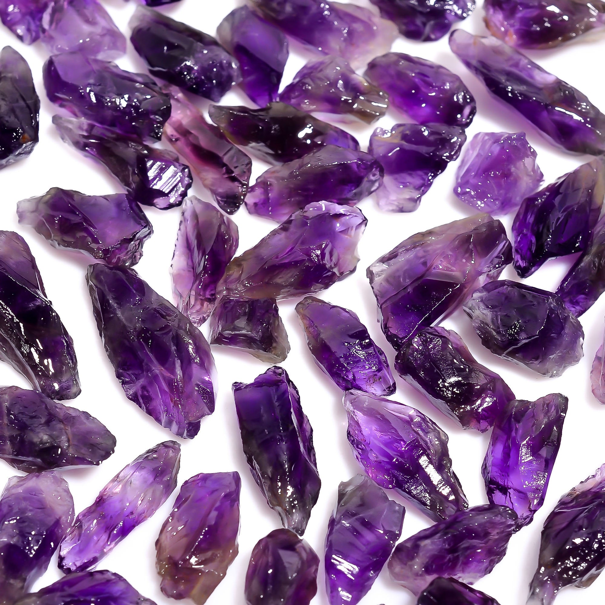 Raw Amethyst Gemstone Lot, Rough Jewelry Making, Loose Crystal Chips (12-20 mm)