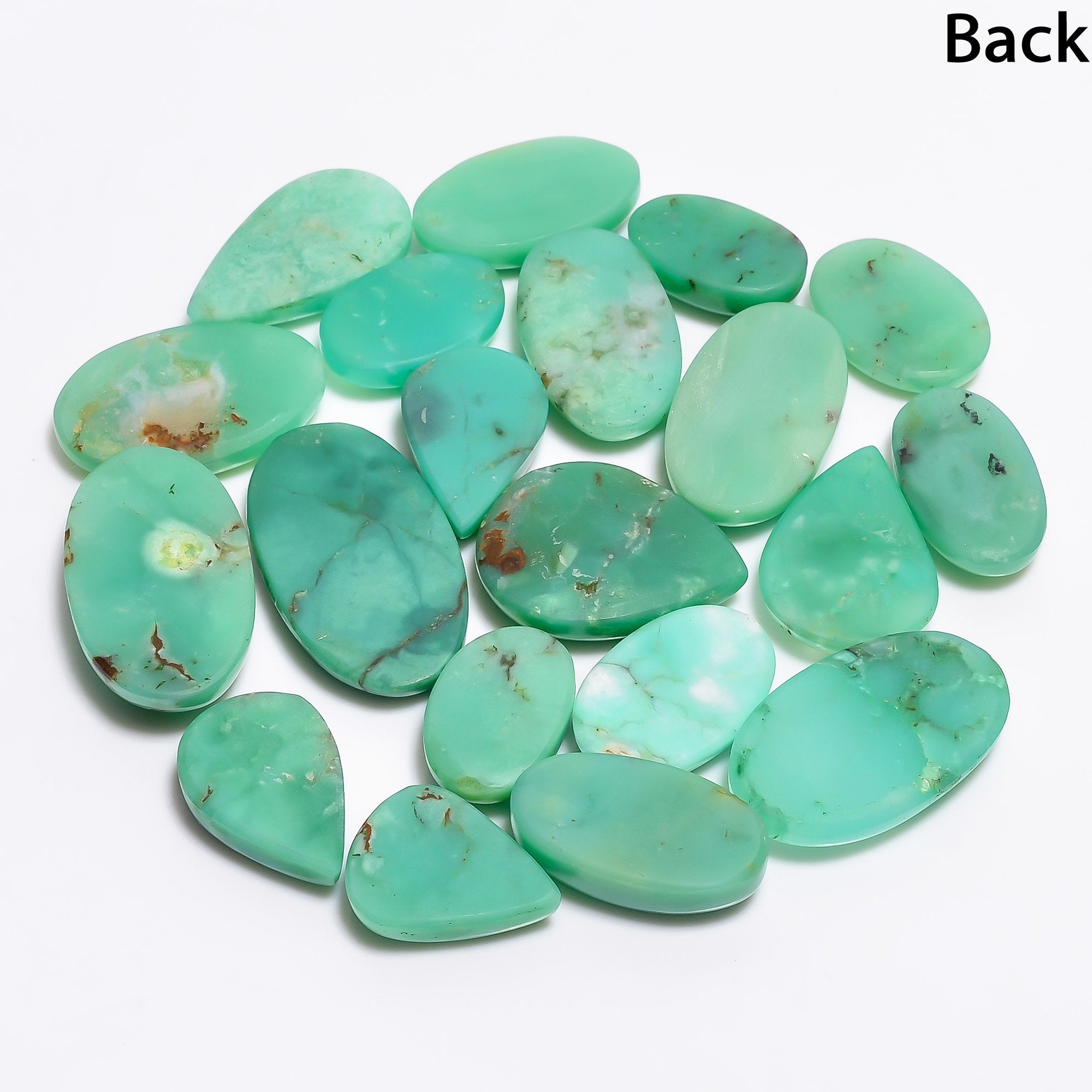 Green Chrysoprase Cabochon Gemstone, Mix Shape Crystal Pendant (20 to 30 mm) - image 2