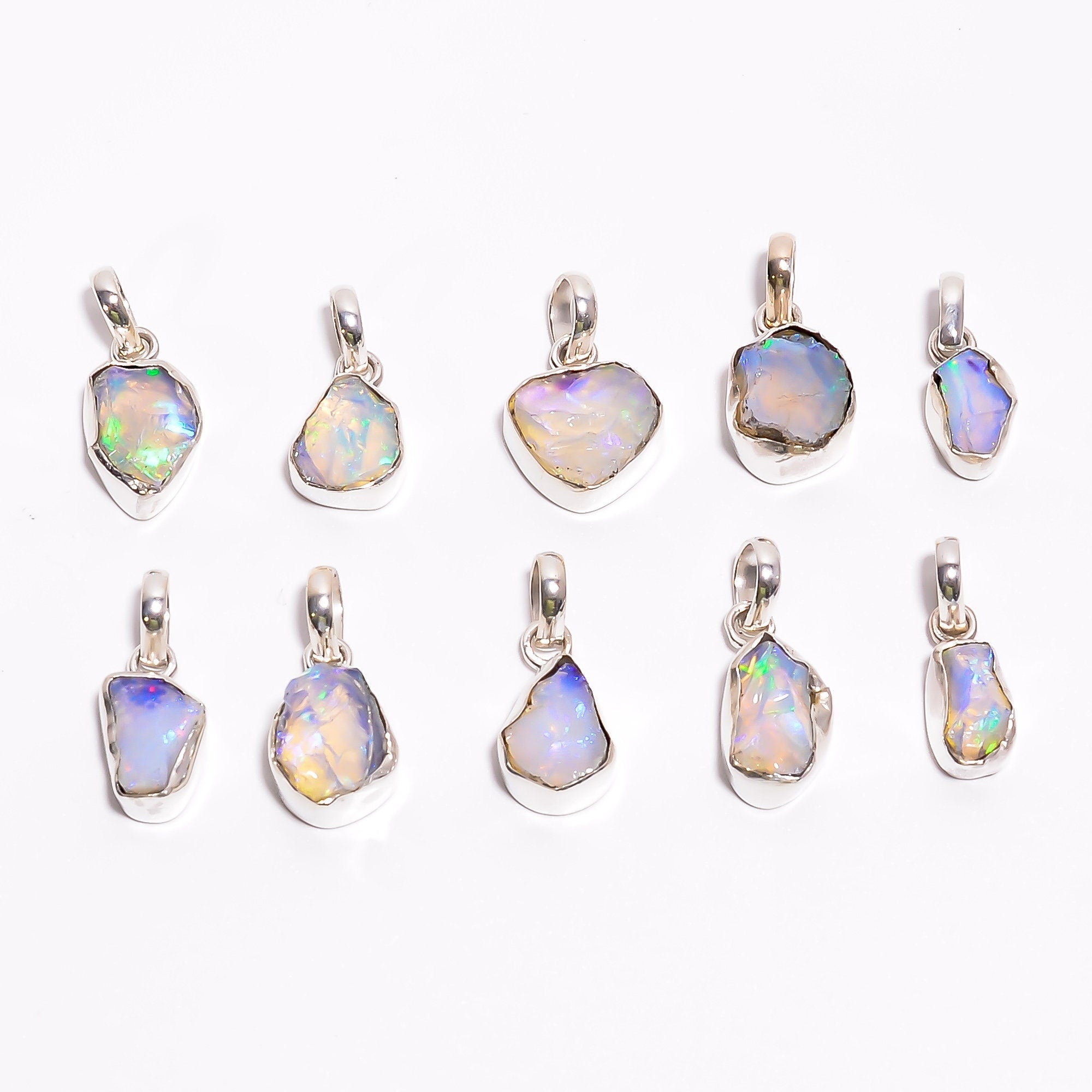 Raw Ethiopian Opal Pendant with Natural fire flash 
