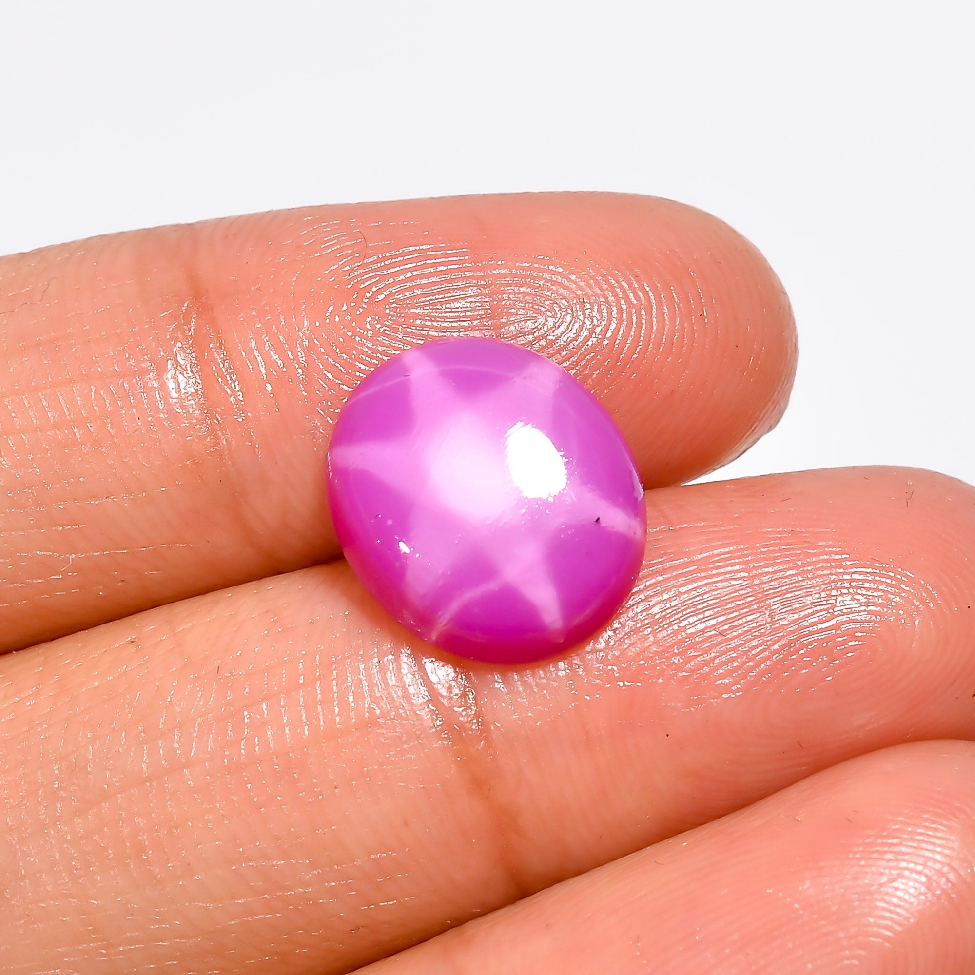 AAA Pink Star Ruby Cabochon, Six Ray Gemstone, Jewelry Making - image 3
