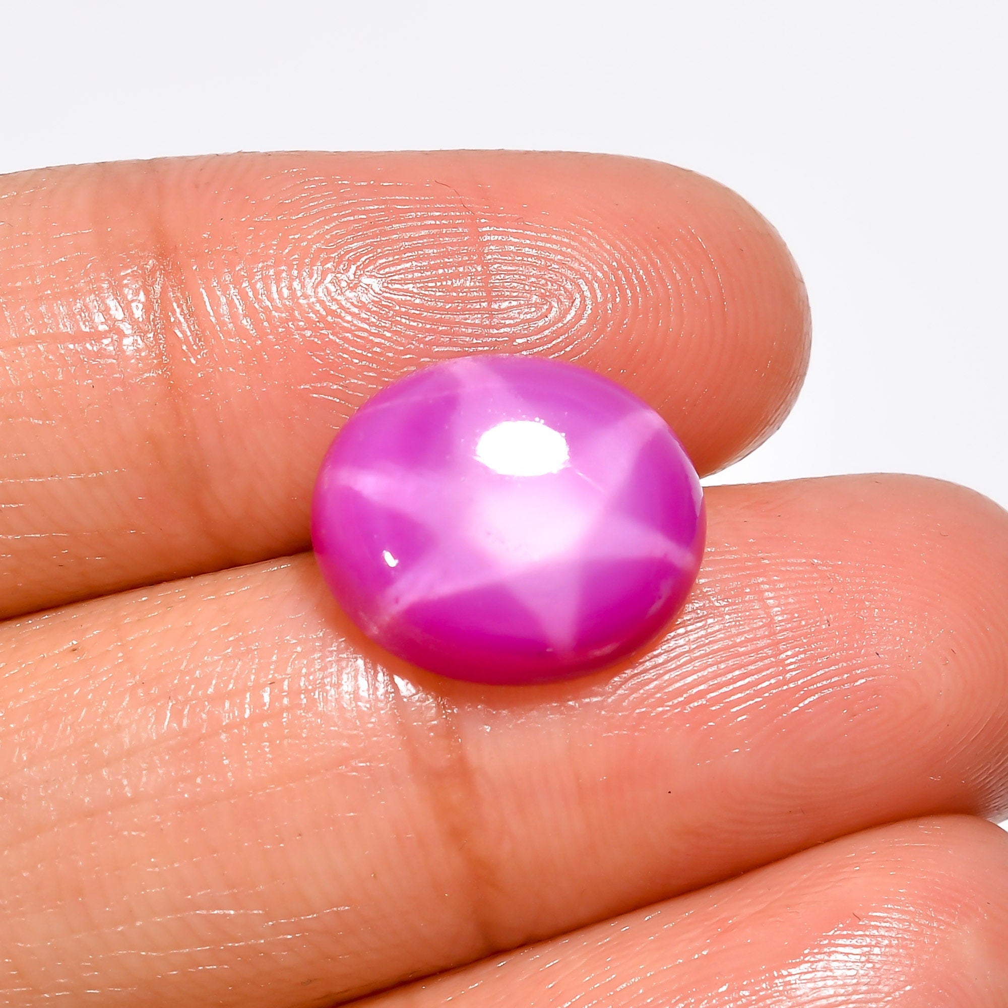 AAA Pink Star Ruby Cabochon, Six Ray Gemstone, Jewelry Making