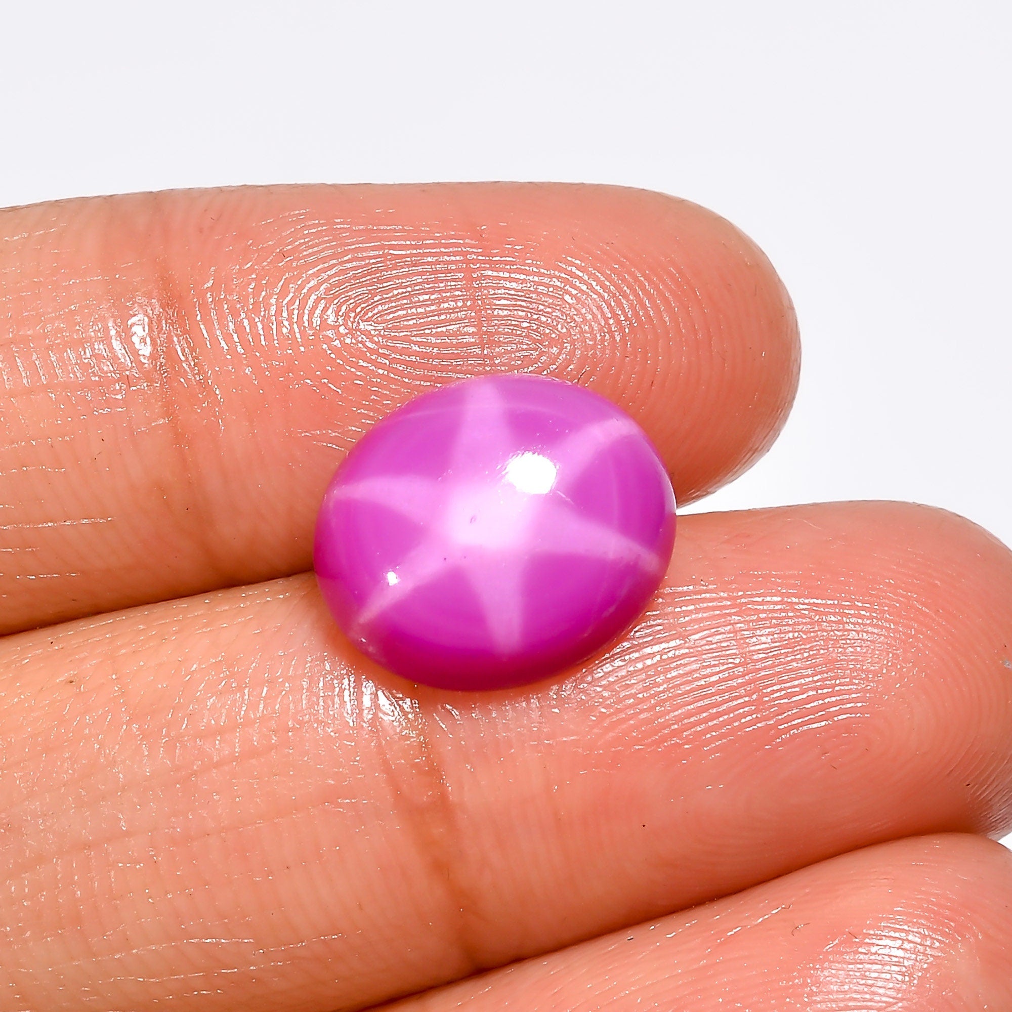 AAA Pink Star Ruby Cabochon, Six Ray Gemstone, Jewelry Making - image 5