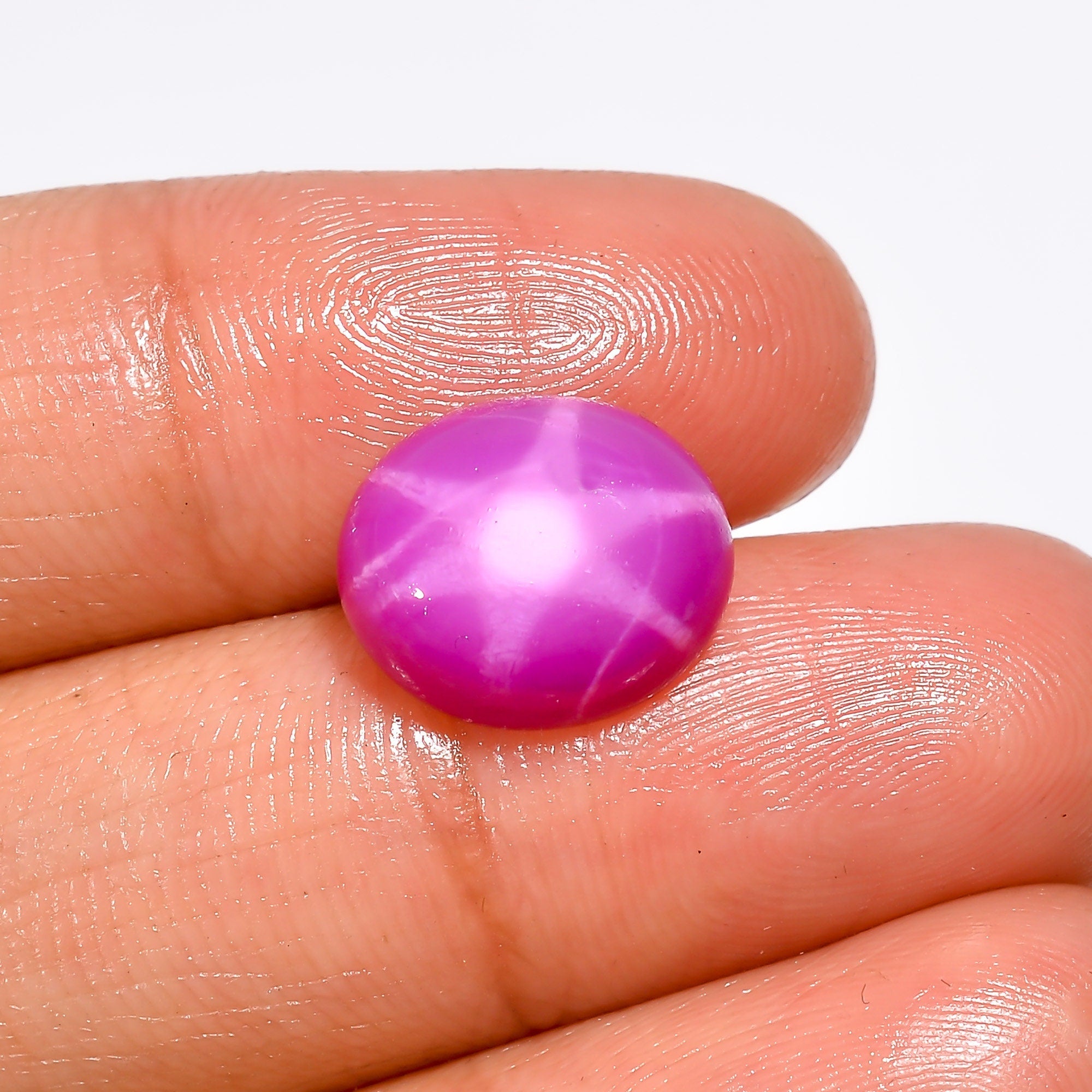 AAA Pink Star Ruby Cabochon, Six Ray Gemstone, Jewelry Making - image 4